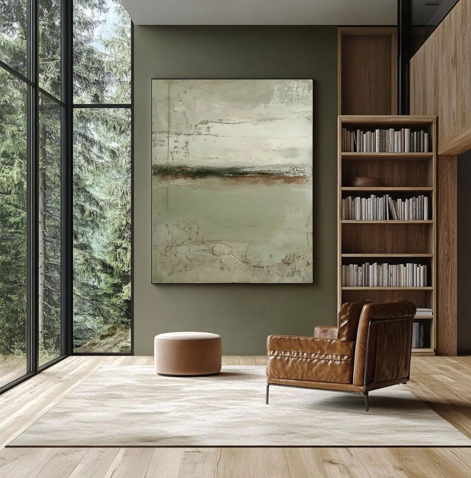 Textured Earthy Horizon | Muted Green