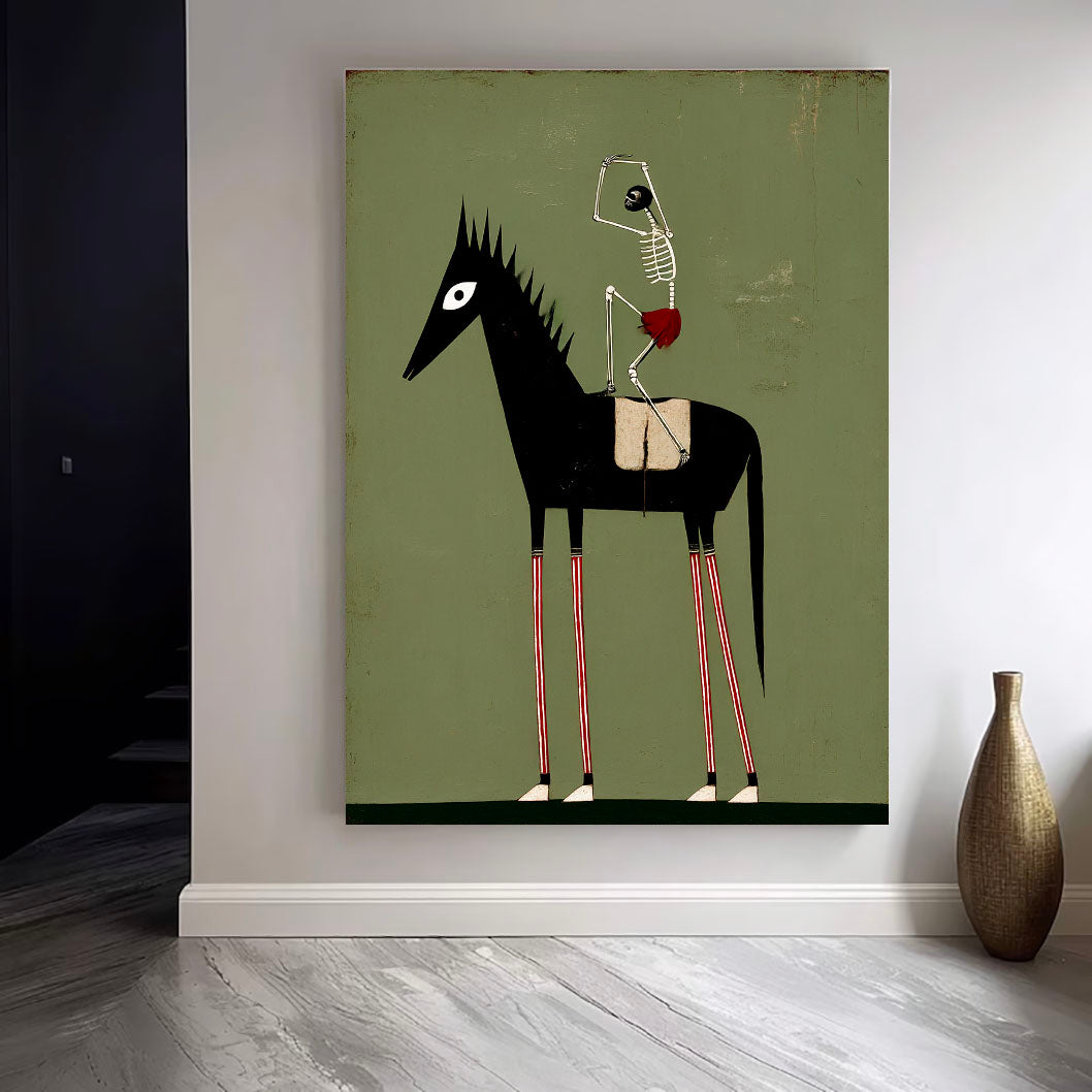 Textured Macabre Equine | Skeletal Rider