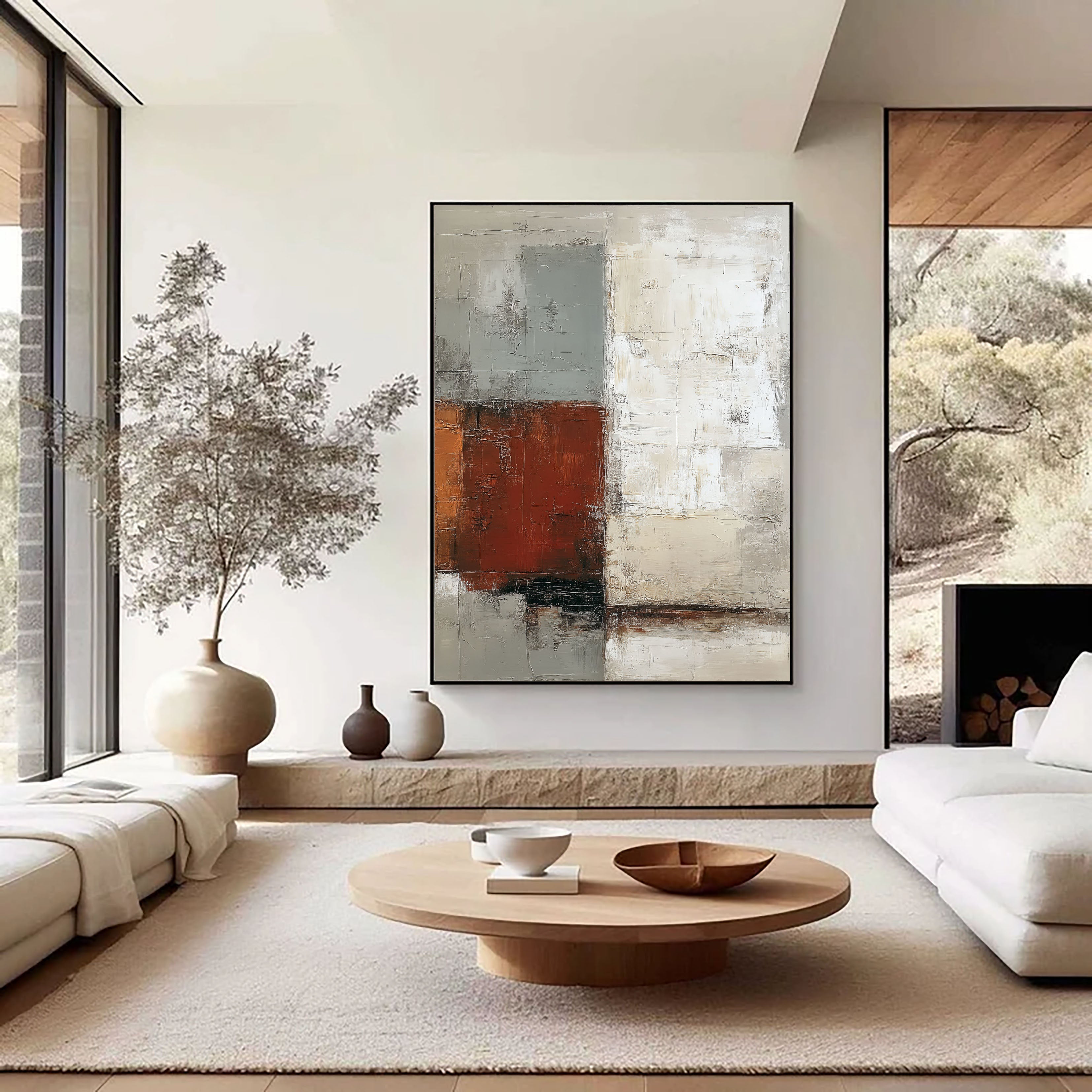 Textured Geometric Warmth | Rustic Blocks