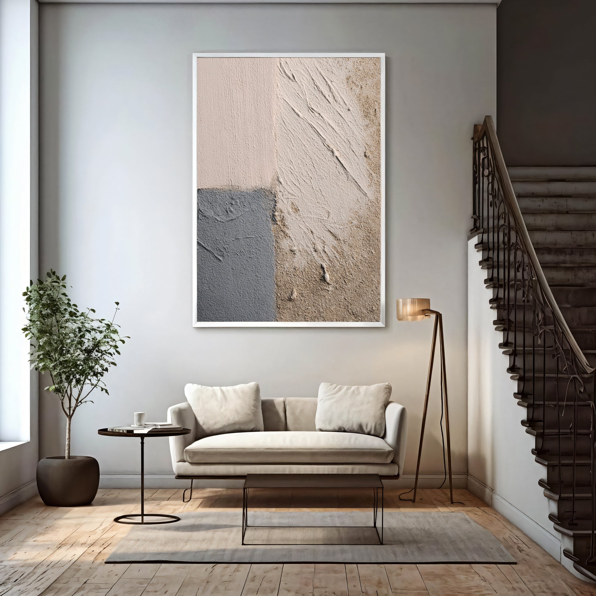 Textured Earthy Serenity | Beige Grey