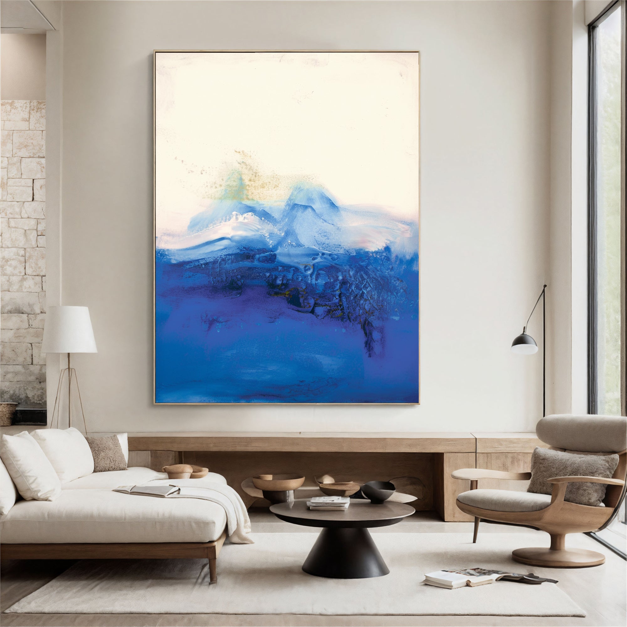 Textured Azure Opulence | Blue White