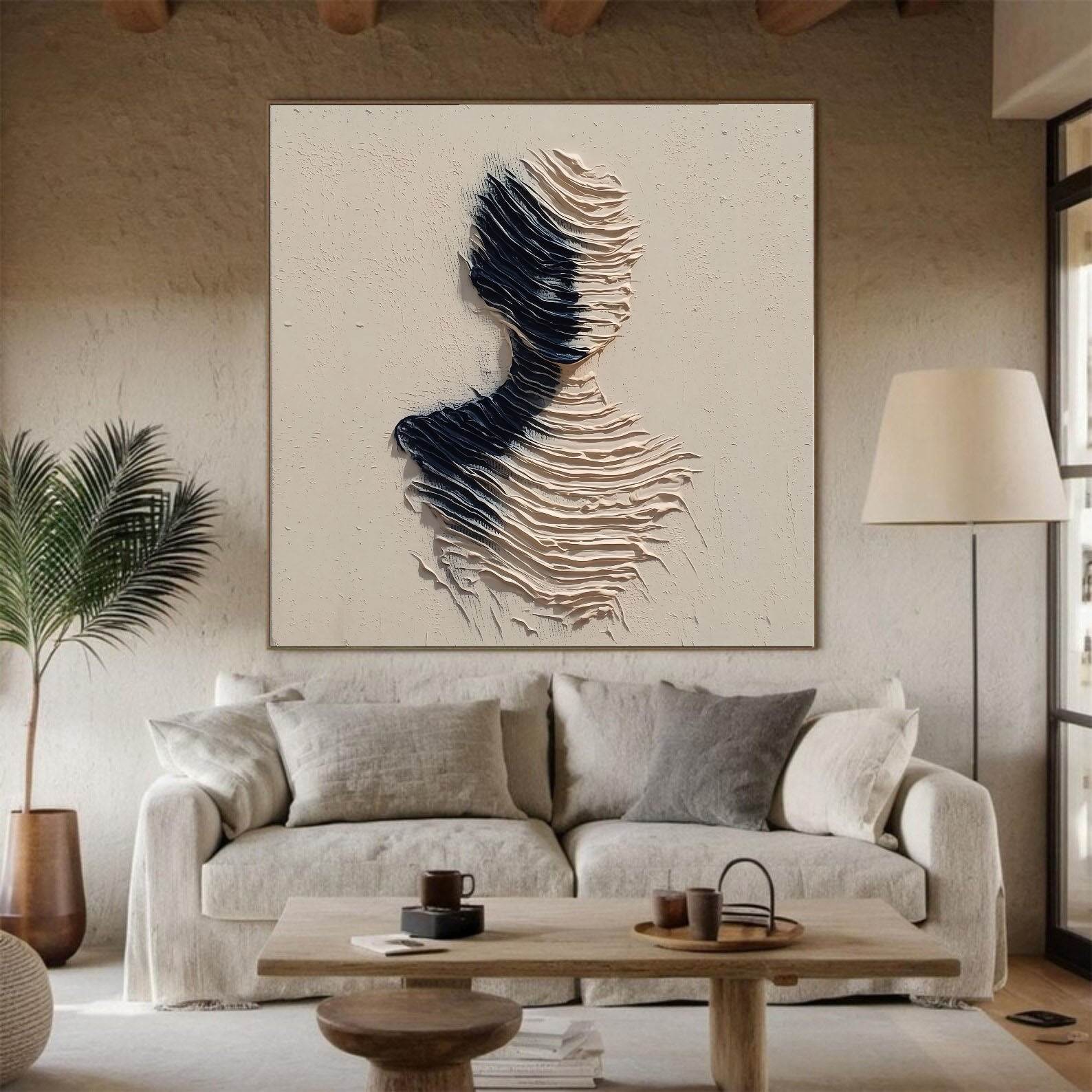 Textured Wavy Silhouette | Black Beige