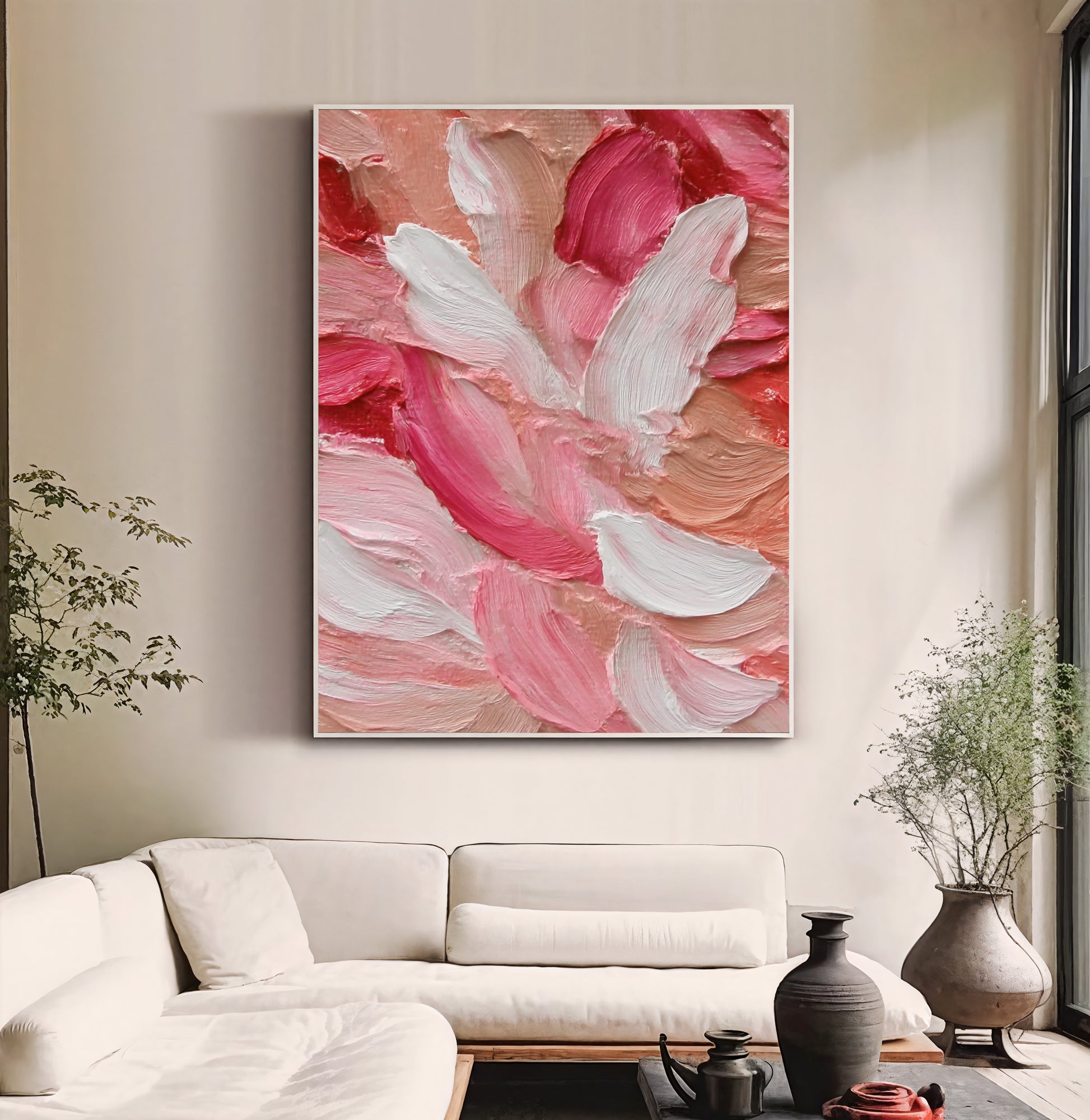 Textured Blush Petals | Coral Flush