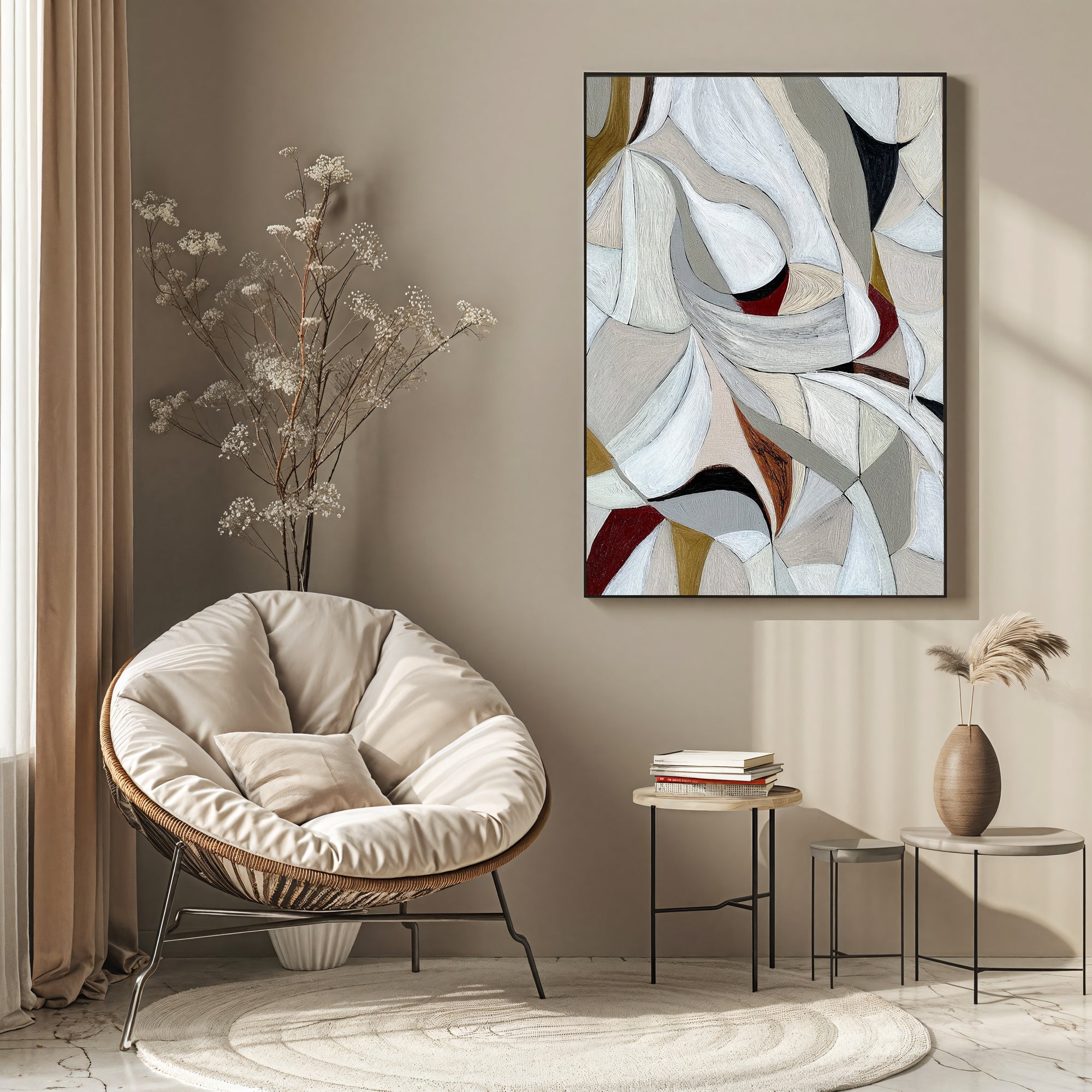 Textured Abstract Opulence | Neutral Swirl