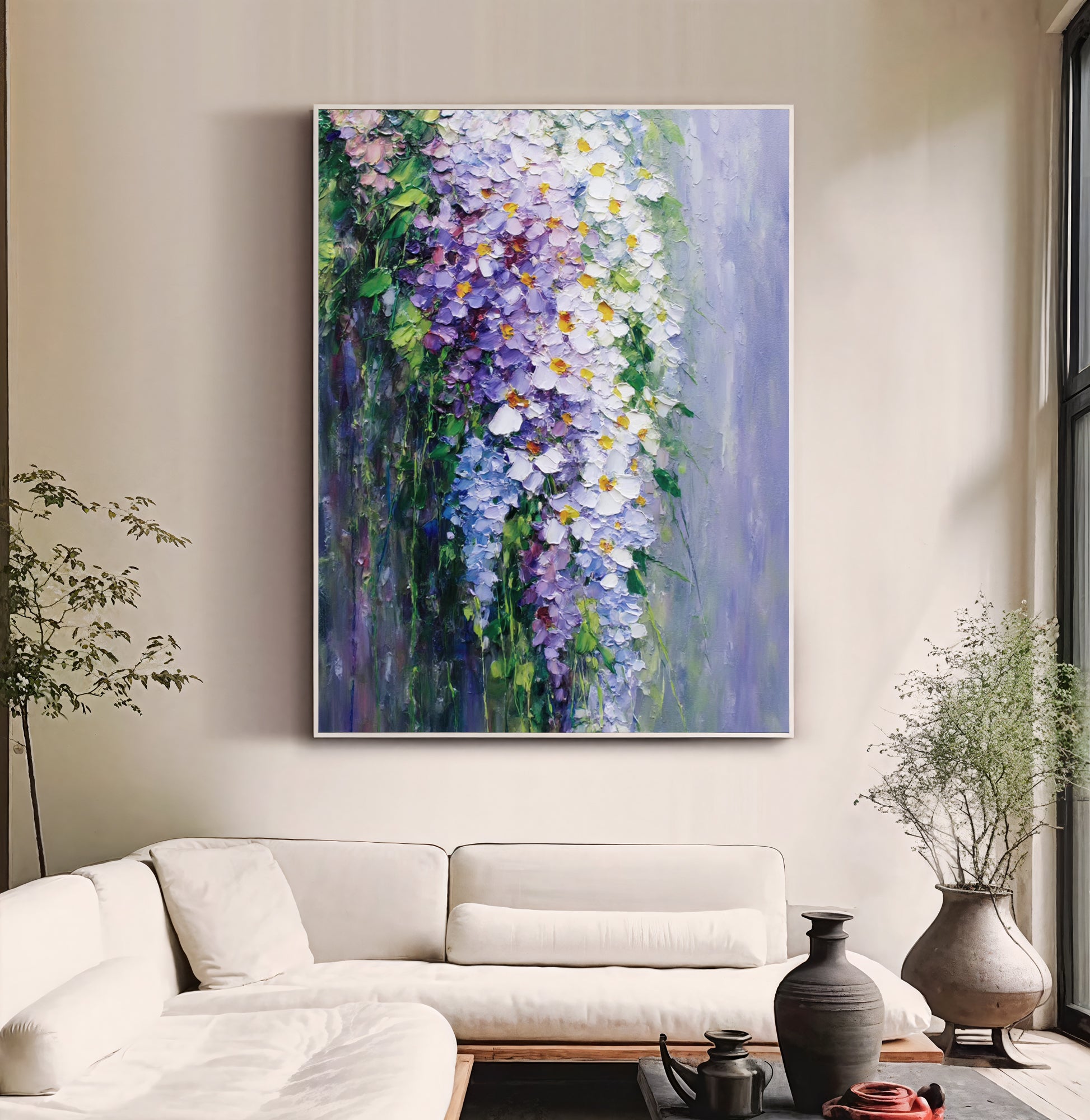 Textured Wisteria Cascade | Lavender Glow