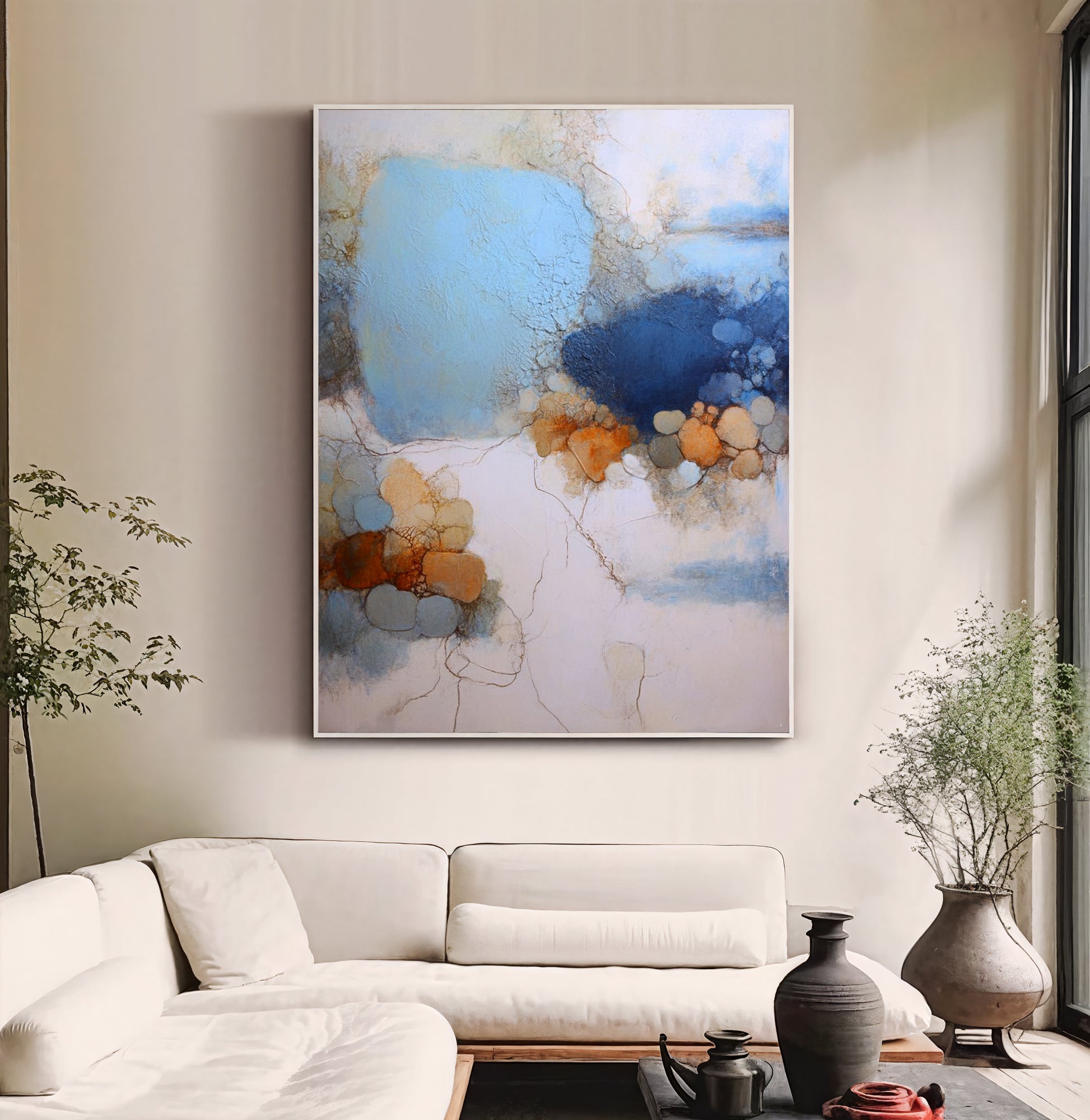 Textured Azure Patina | Amber Vein