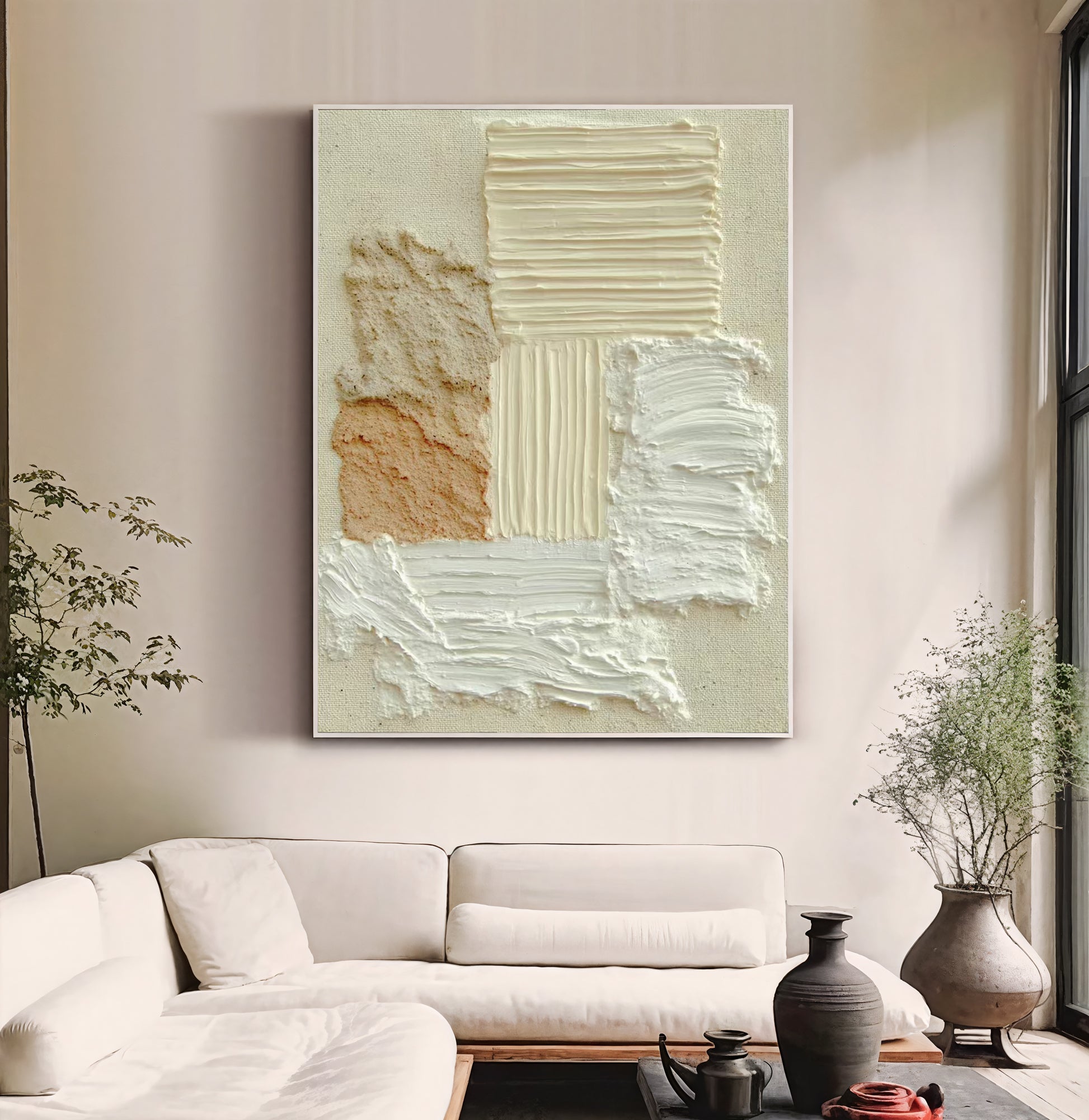 Textured Creamy Warmth | Beige Ivory