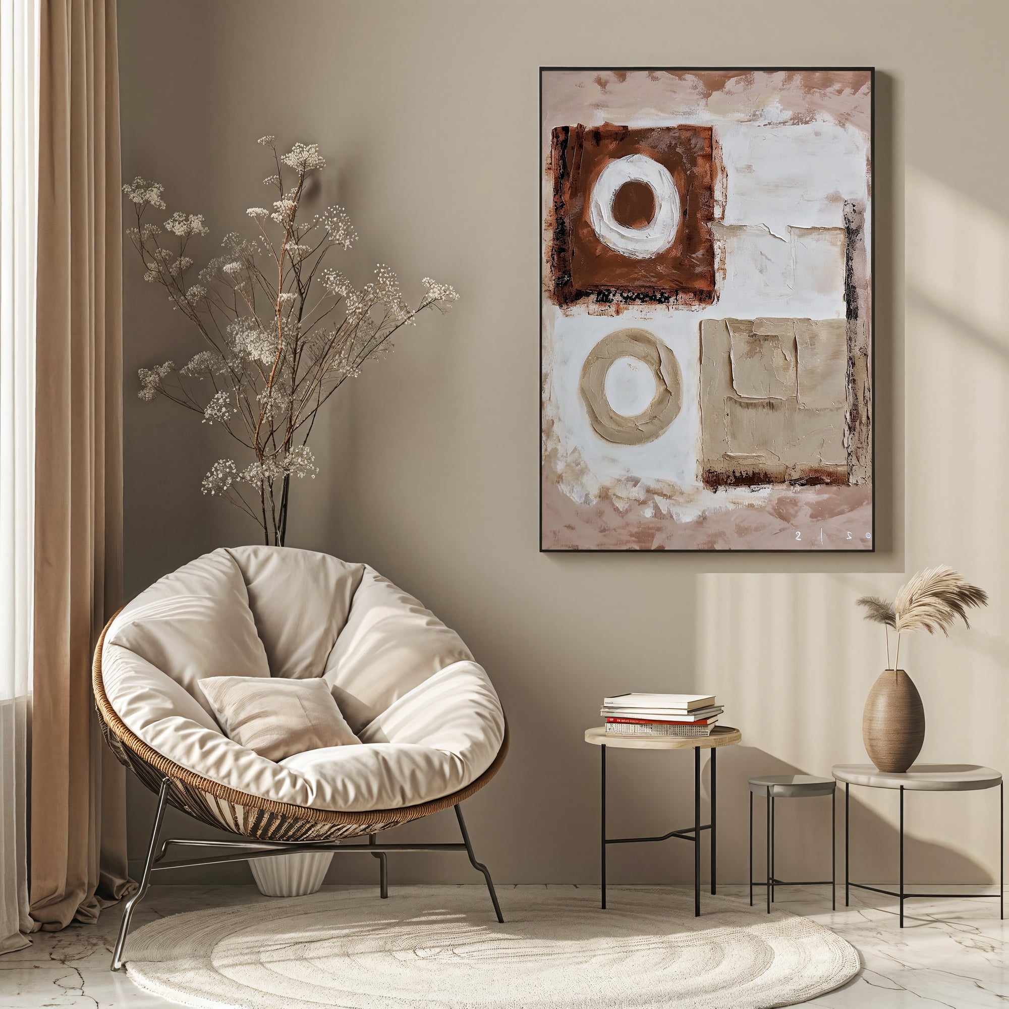 Textured Geometric Warmth | Beige Fusion