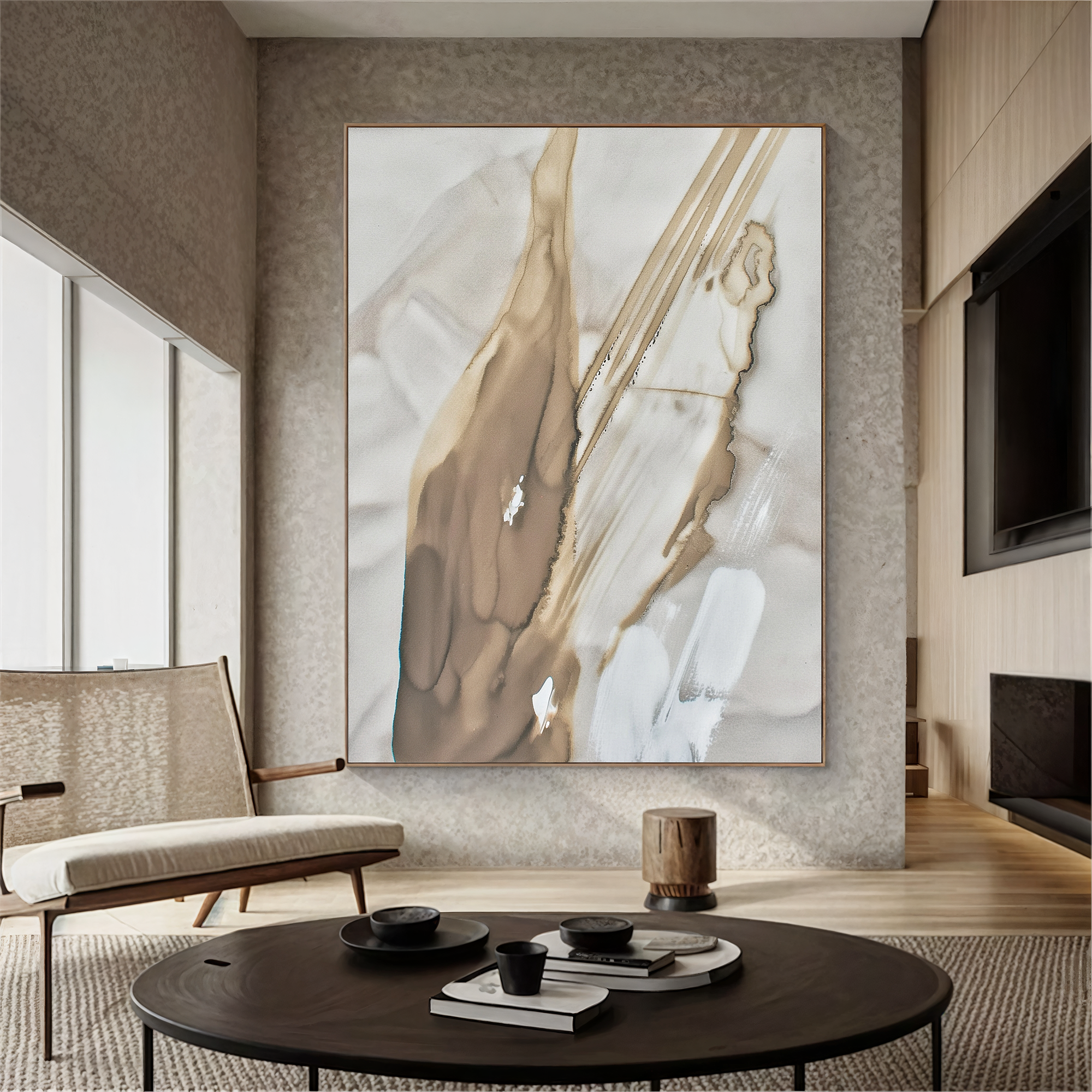 Textured Abstract Luxury | Beige White