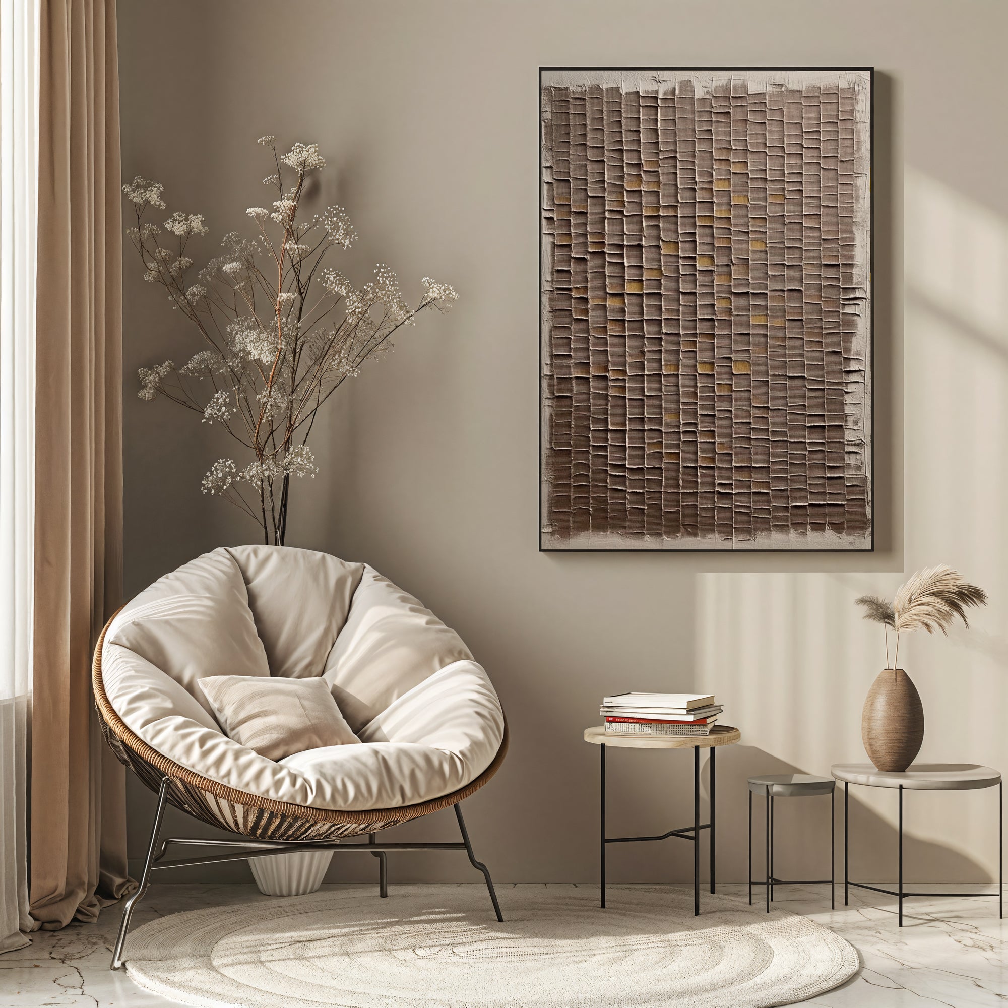 Textured Grid Elegance | Earthy Tones