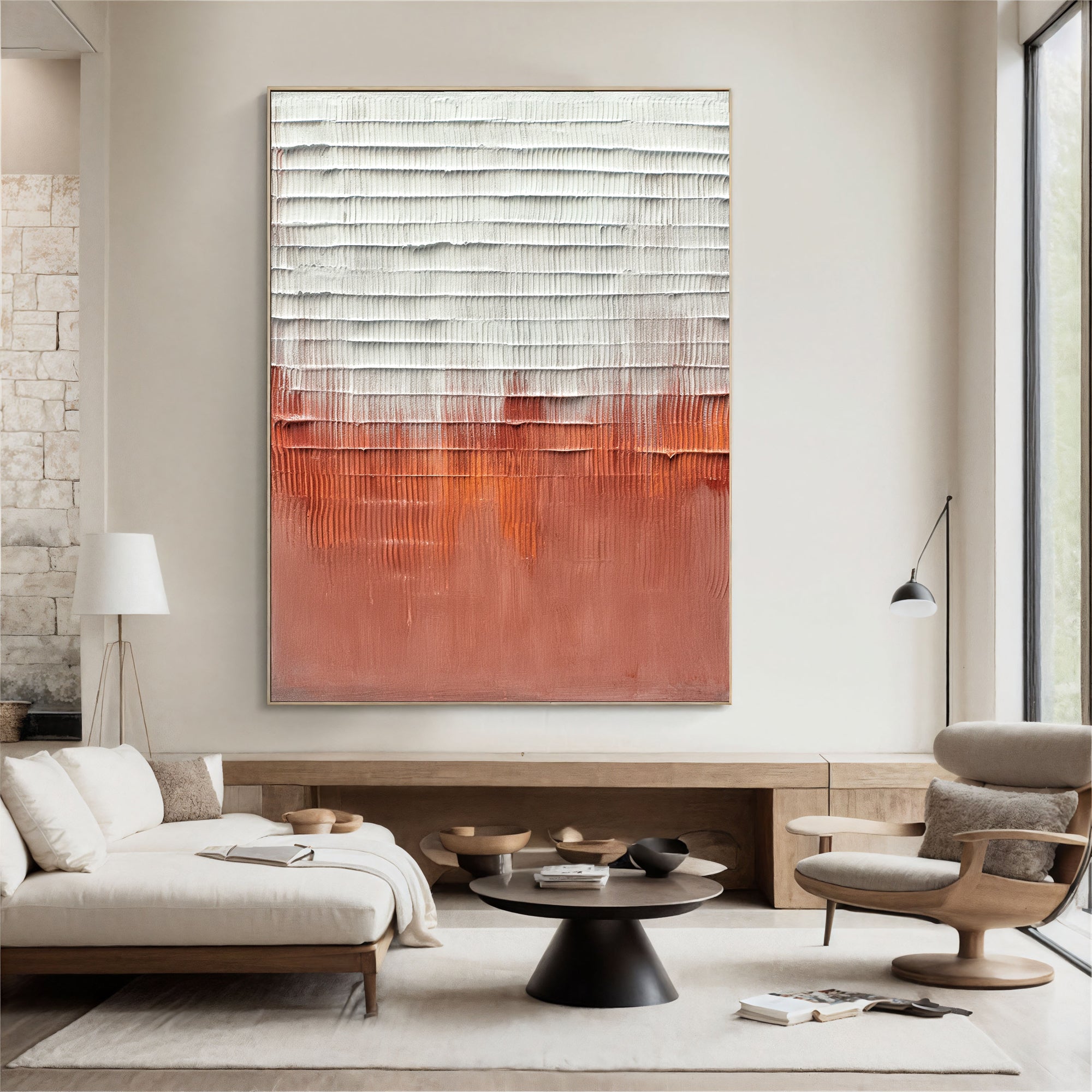 Textured Rust Elegance | Coral Hues