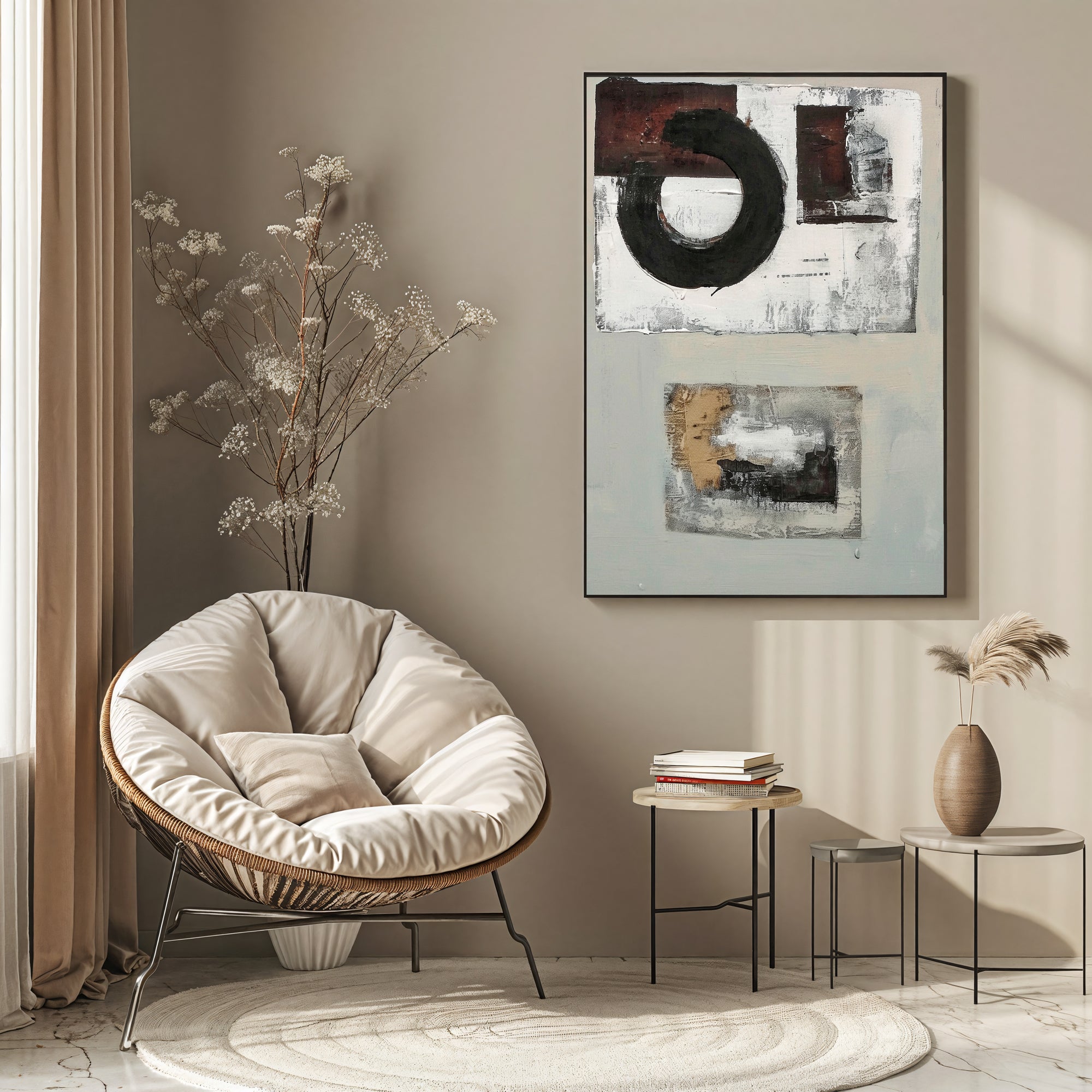 Textured Geometric Abstraction | Monochrome Fusion