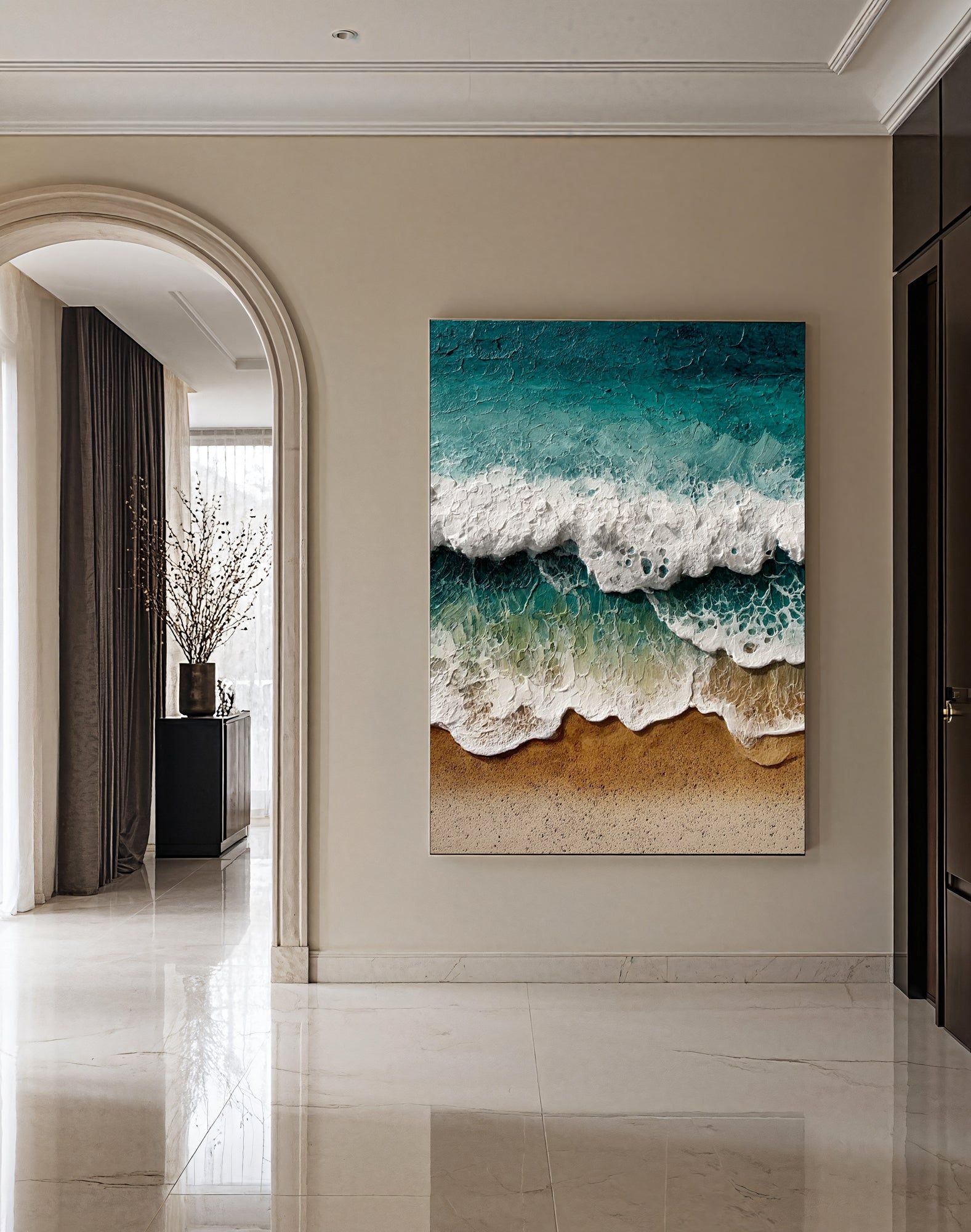 Textured Coastal Opulence | Turquoise Shores