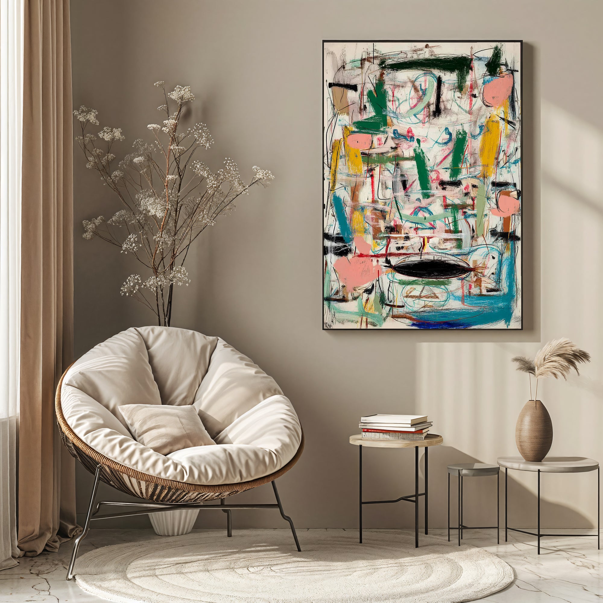 Textured Dynamic Abstraction | Colorful Accents