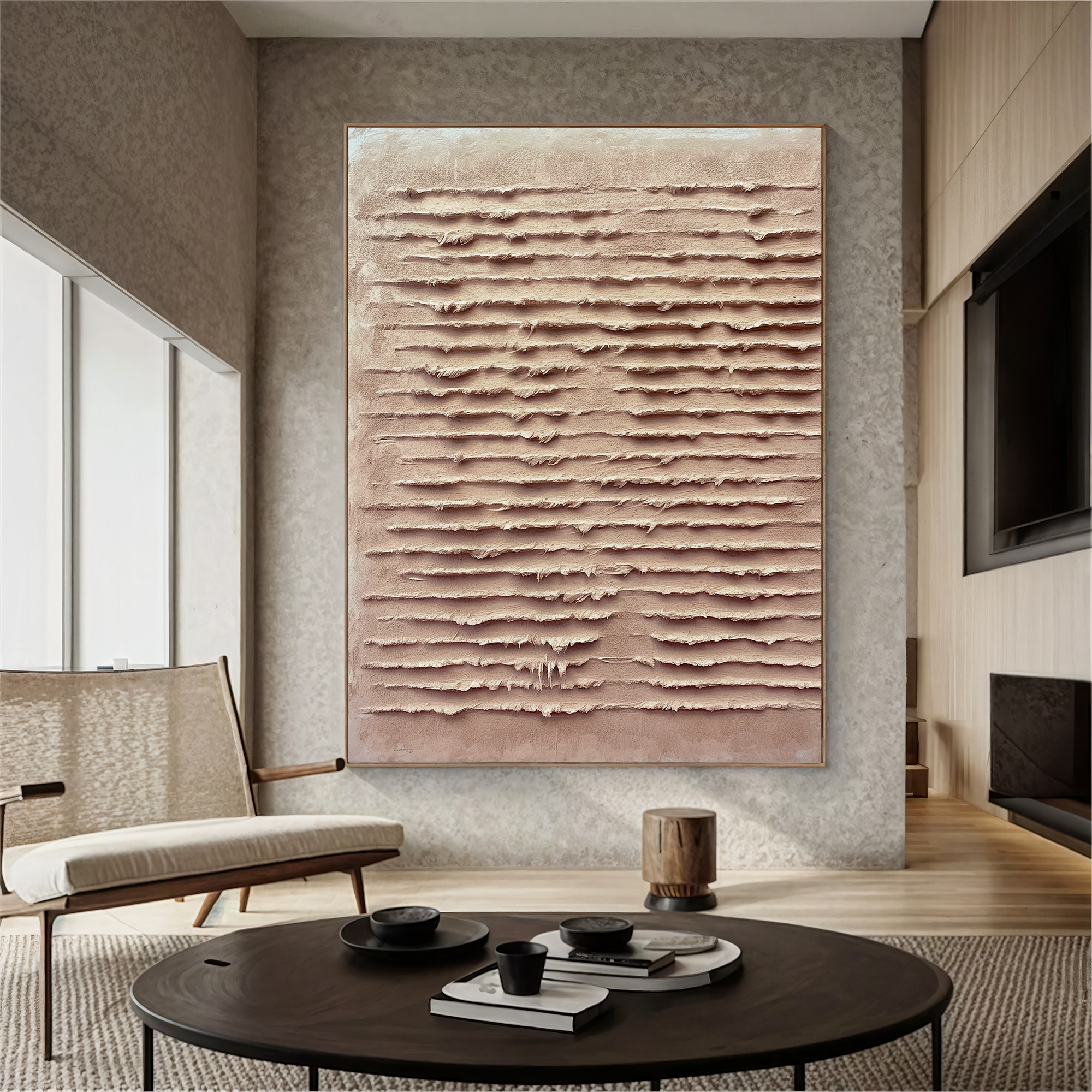 Textured Striped Grace | Beige Blush