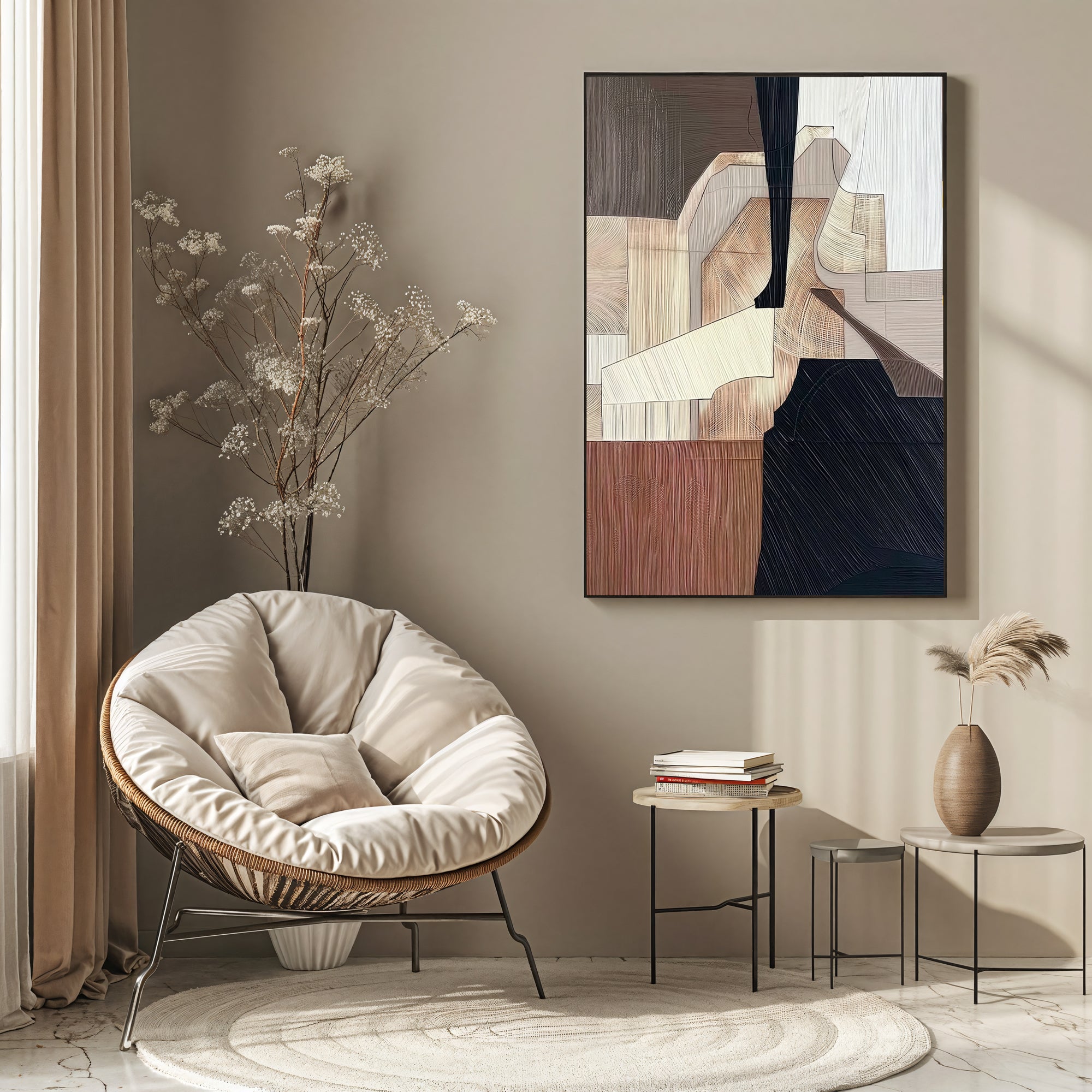 Textured Geometric Opulence | Neutral Contrast