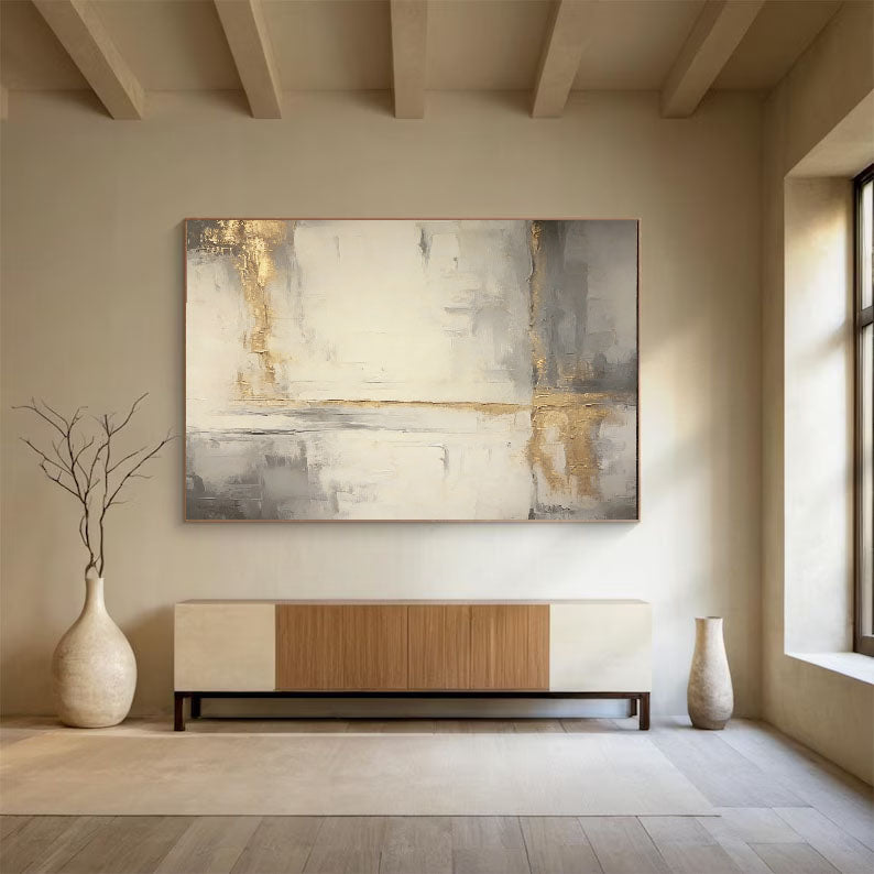 Textured Gilded Serenity | Neutral Abstract