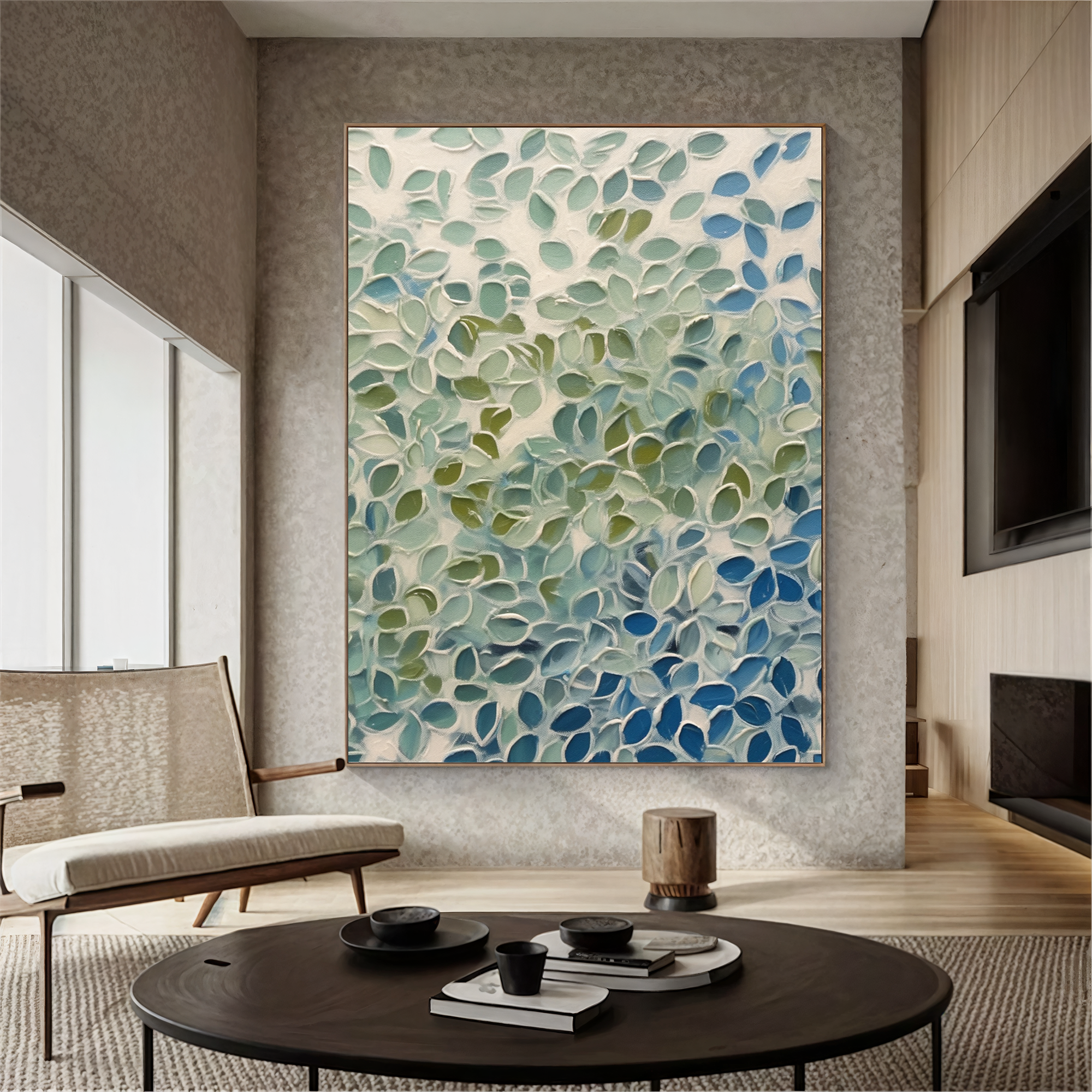 Textured Leaf Abundance | Blue Green