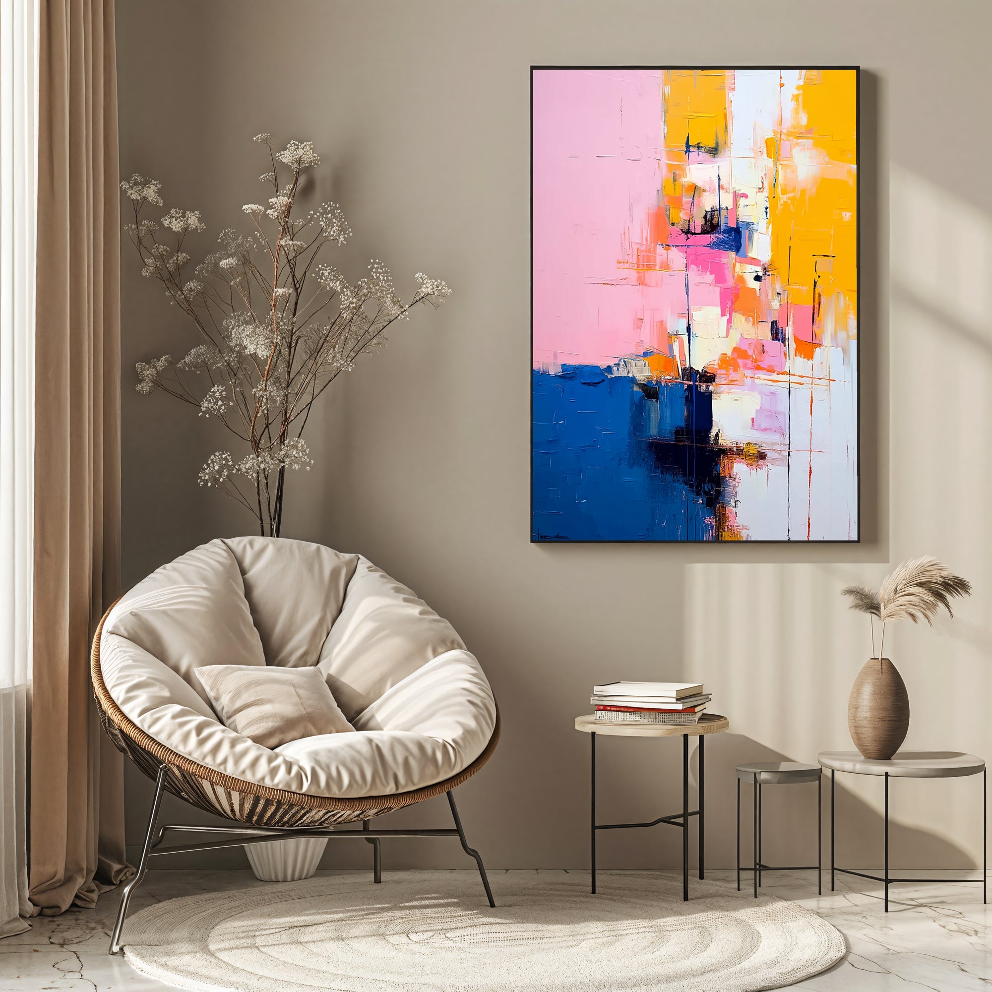 Textured Colorful Dynamism | Pink Yellow