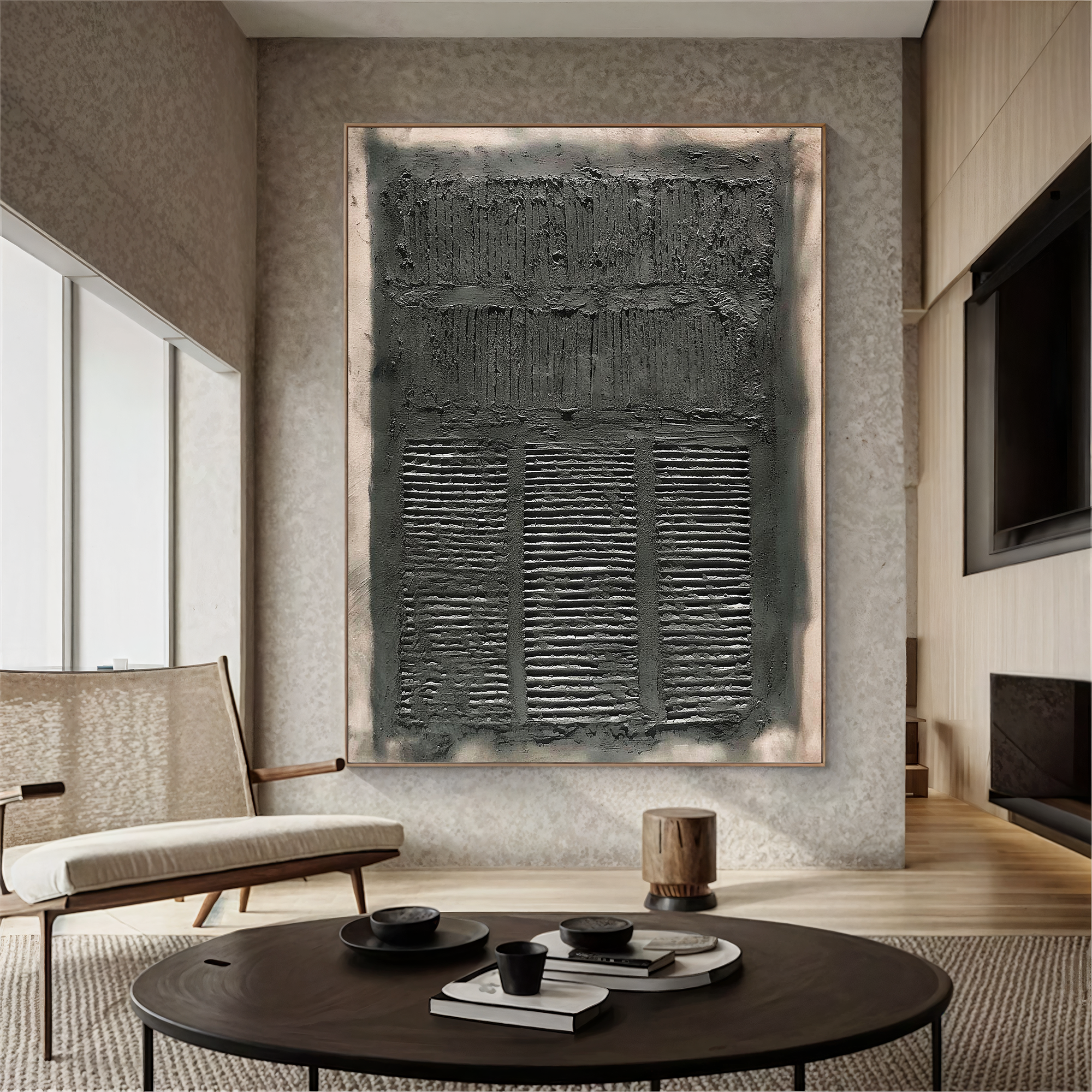 Textured Grid Mystery | Grey Black