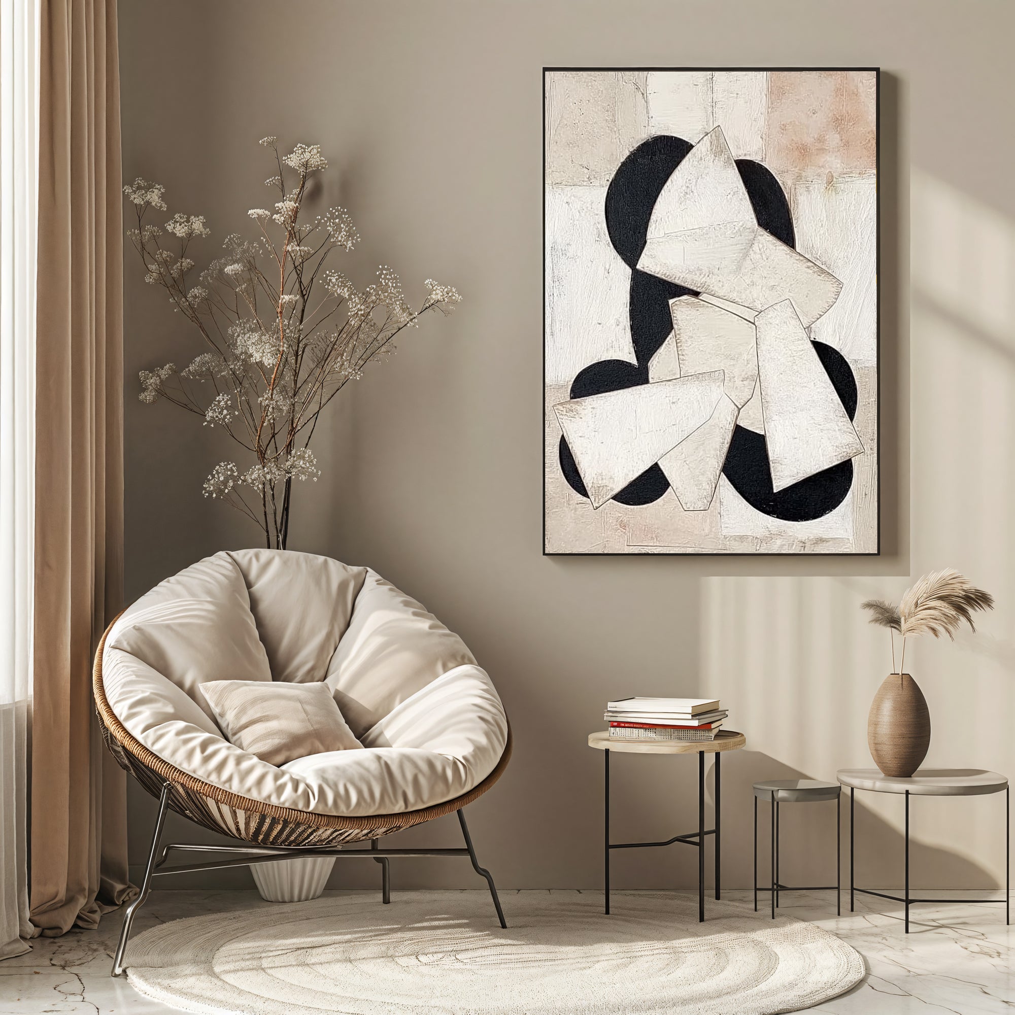 Textured Geometric Charm | Neutral Tones