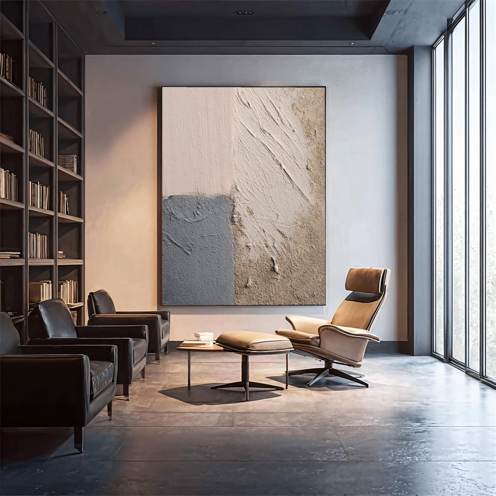 Textured Earthy Serenity | Beige Grey