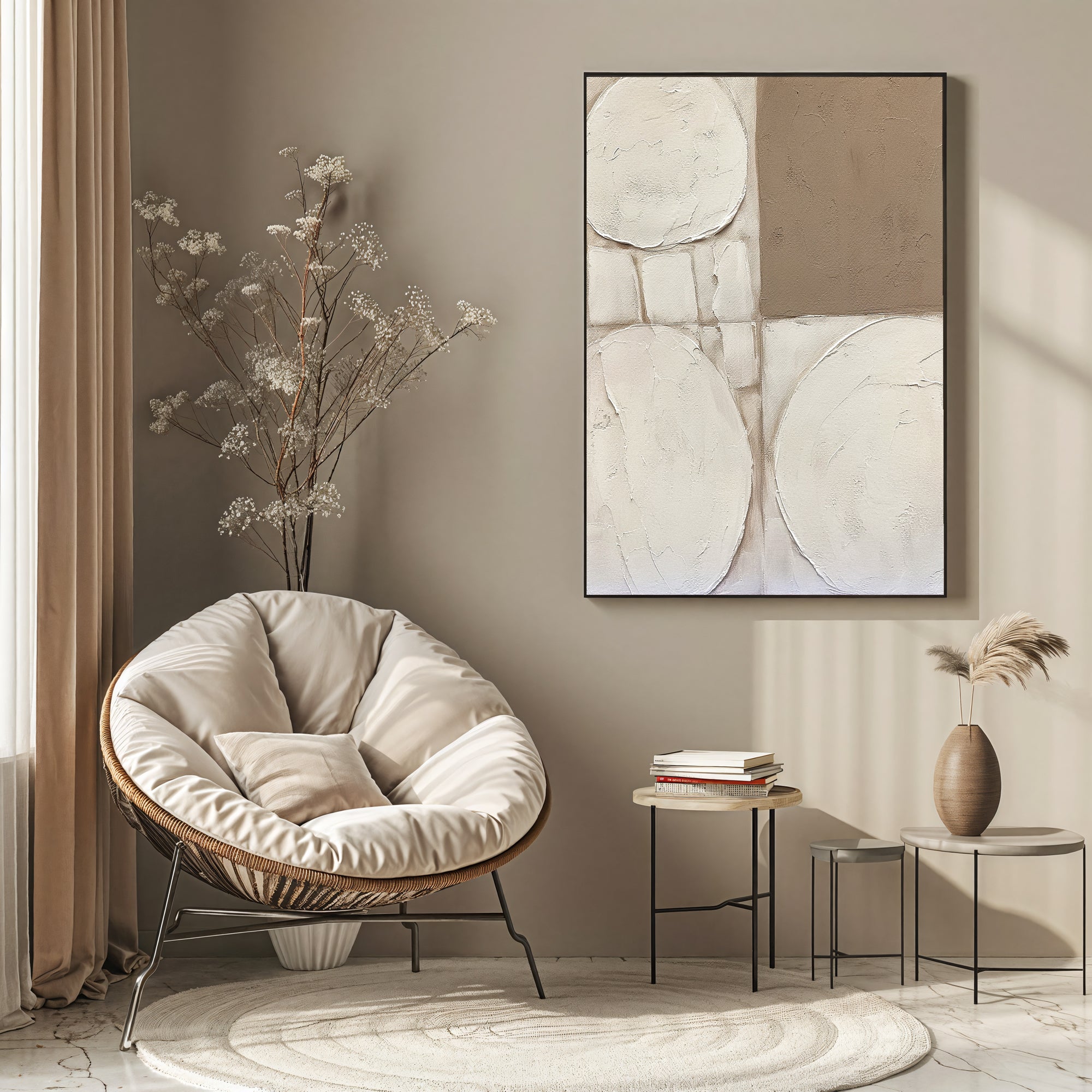 Textured Geometric Serenity | Beige Tones