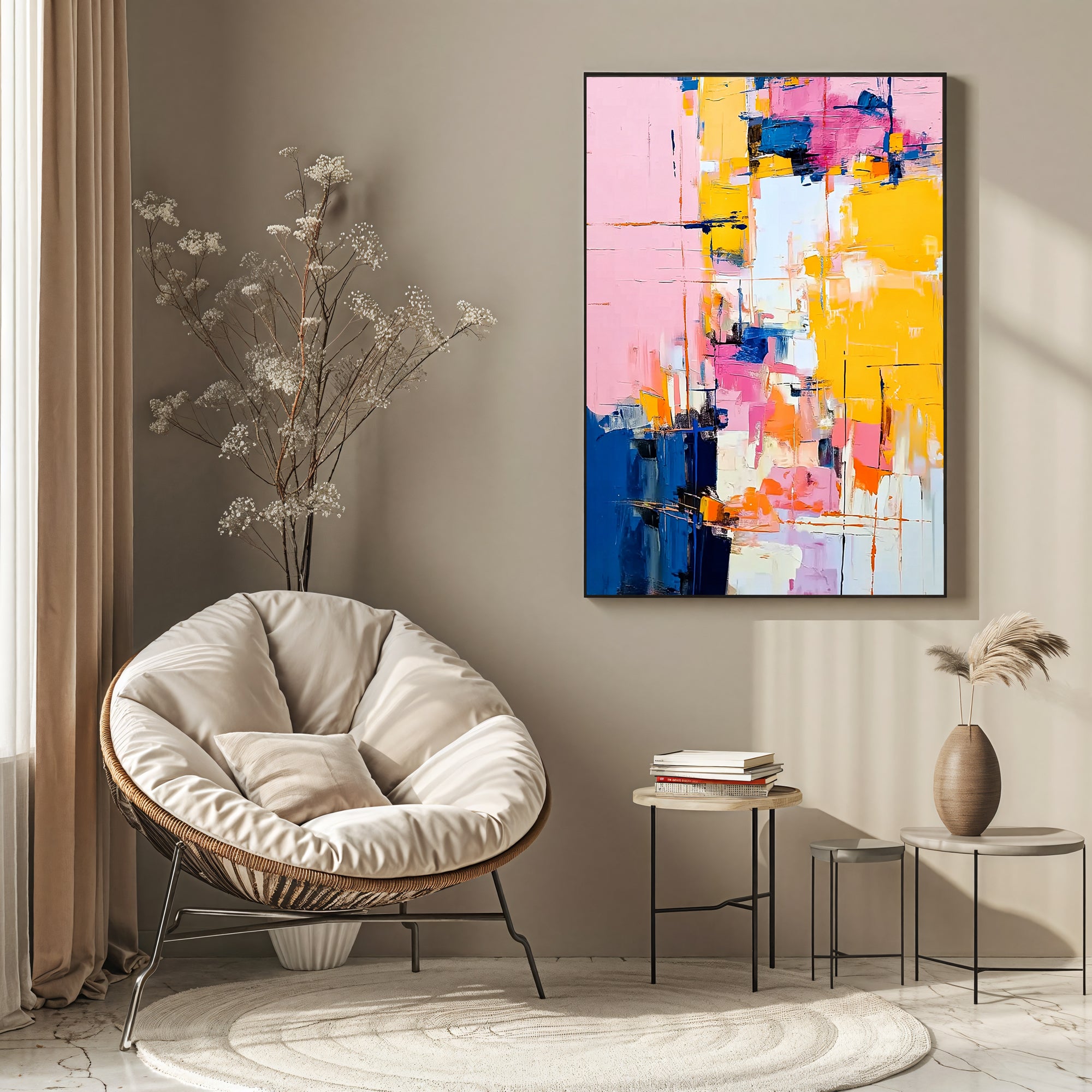 Textured Colorful Vitality | Pink Yellow