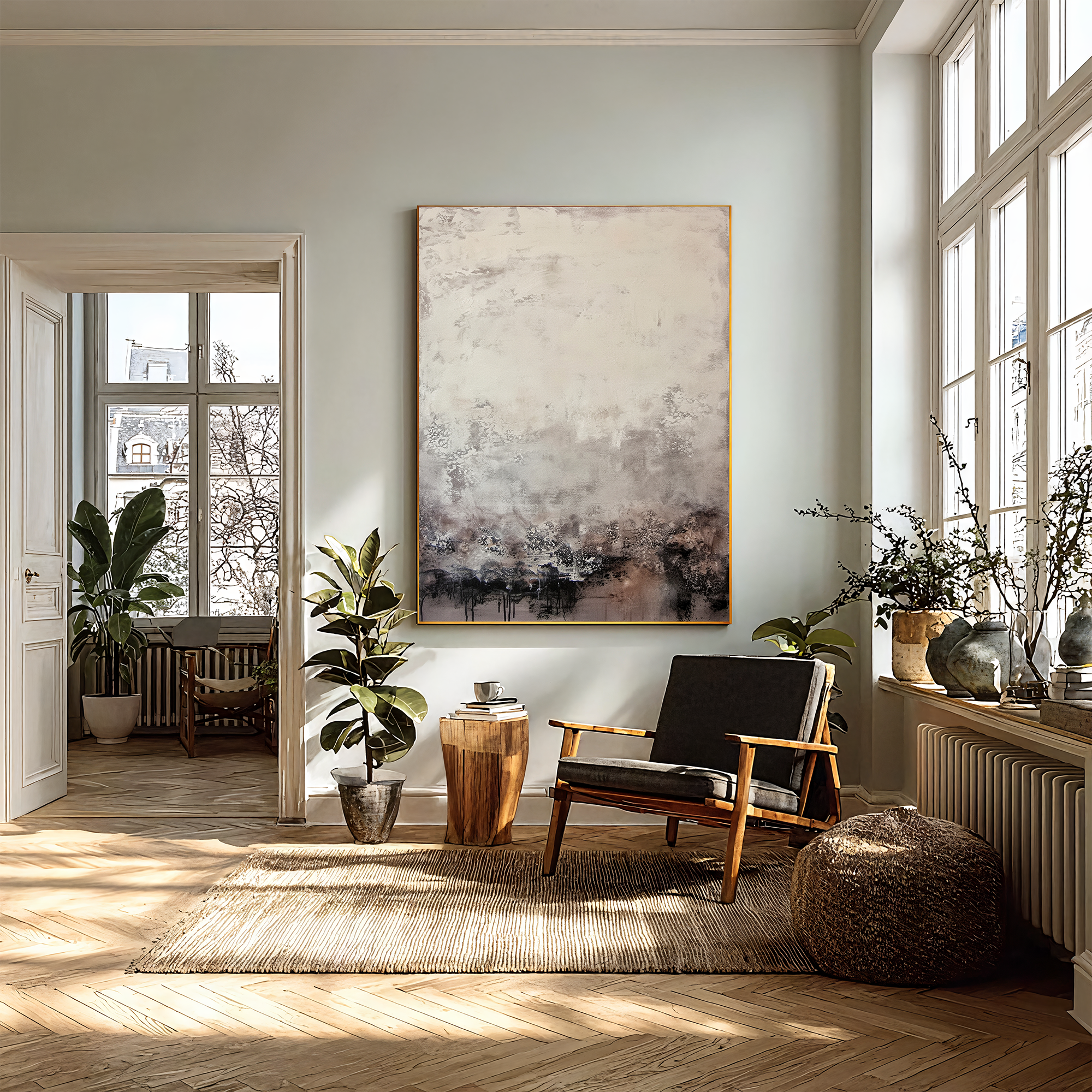 Textured Misty Sophistication | Grey Beige