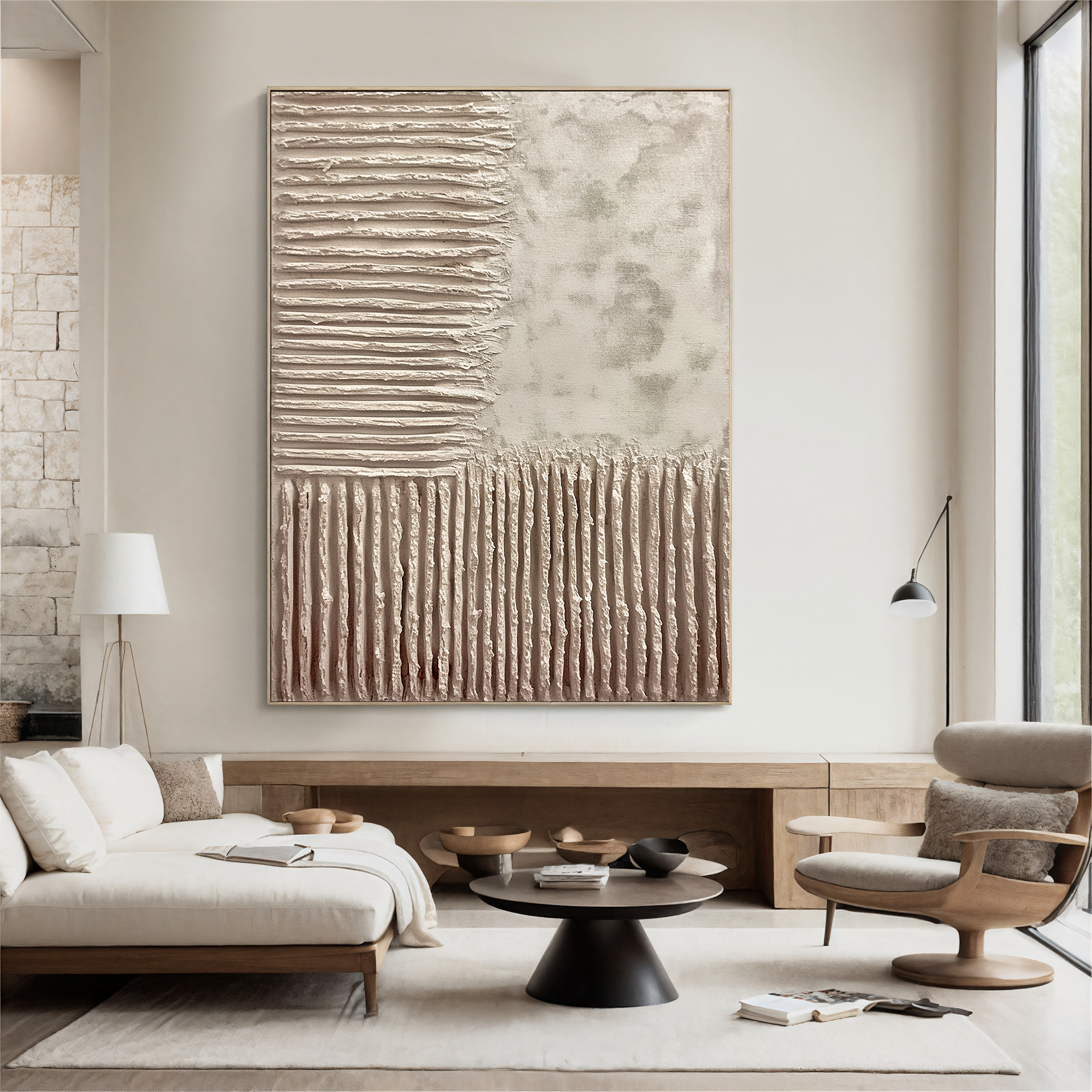 Textured Block Sophistication | Beige Taupe