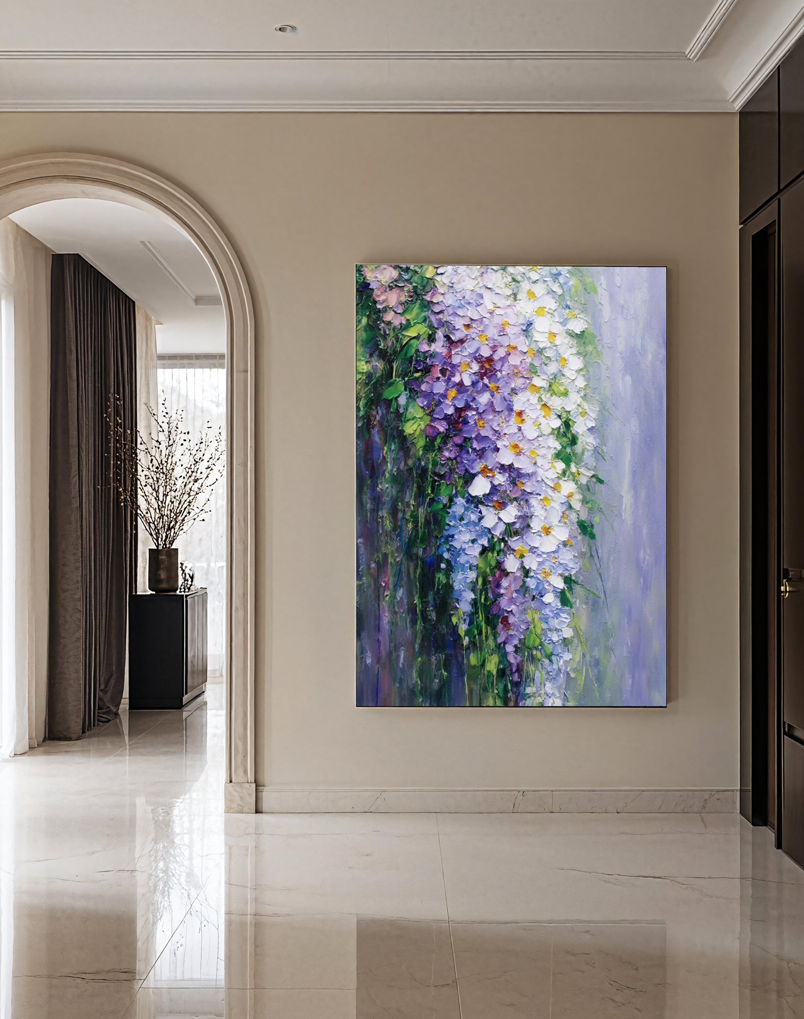 Textured Wisteria Cascade | Lavender Glow