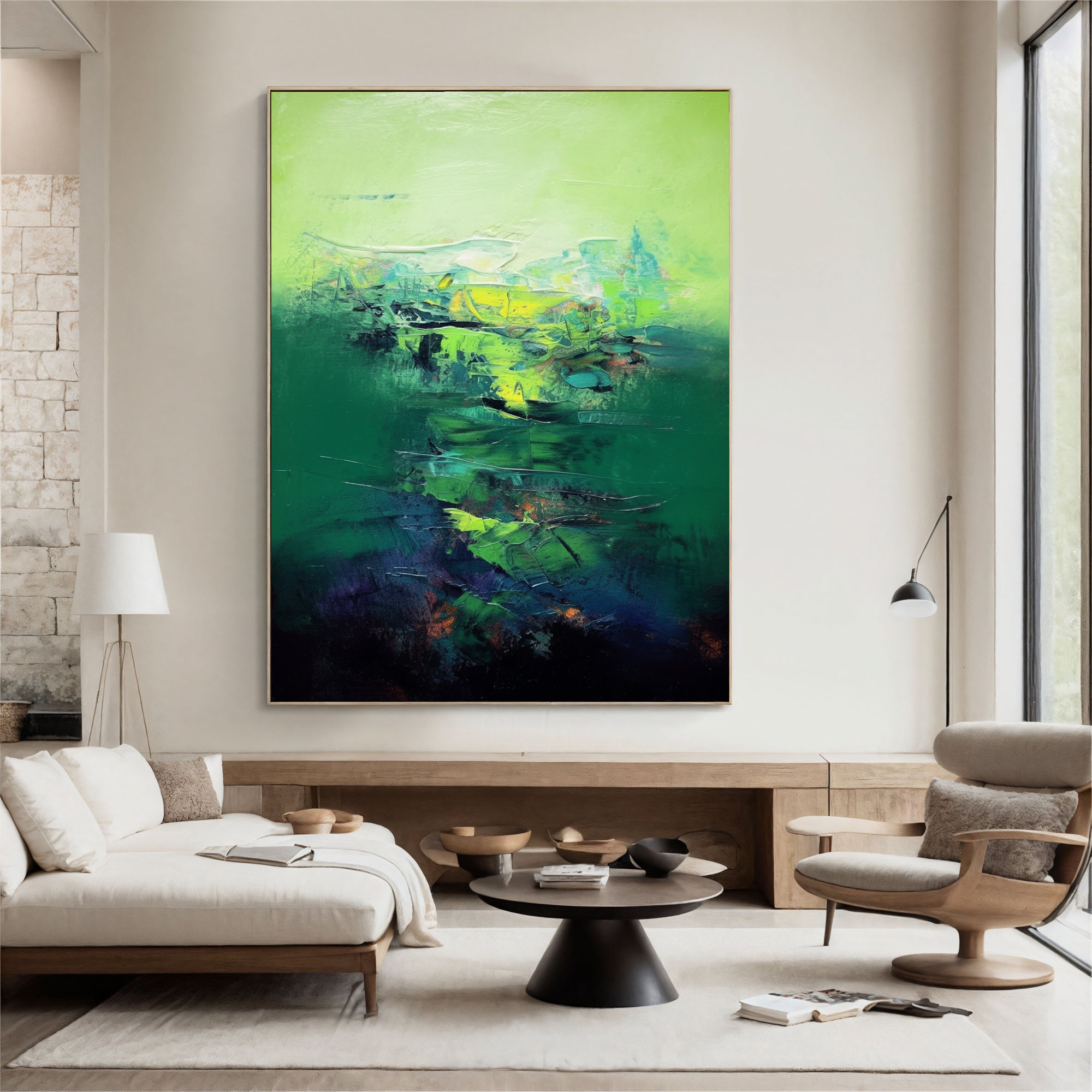 Textured Emerald Opulence | Green Yellow