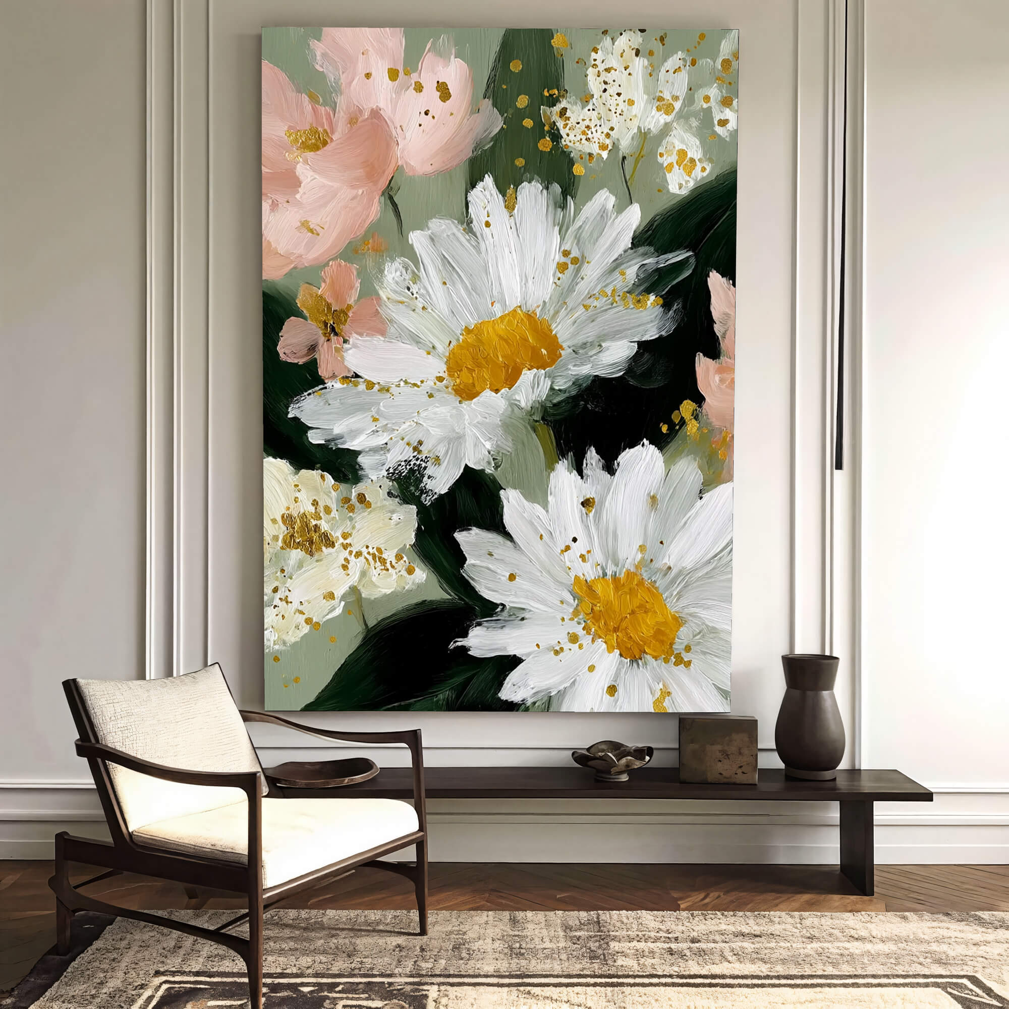 Thick Brush Floral Charm | Sage Bloom