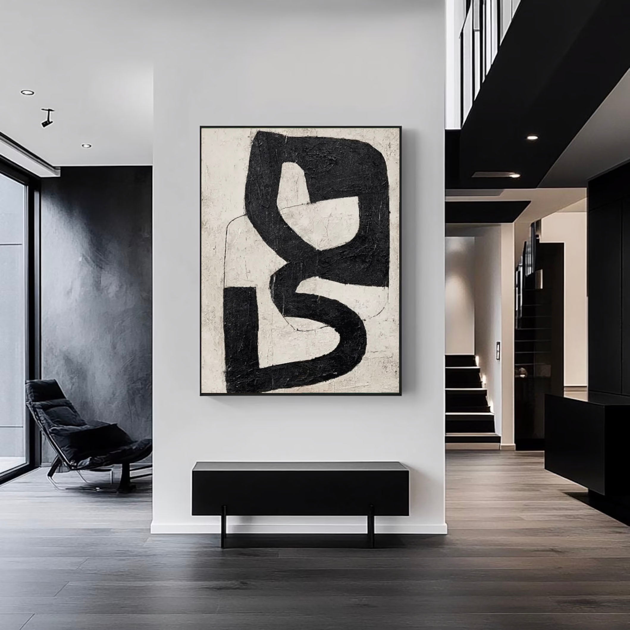 Textured Abstract Contrast | Black Form