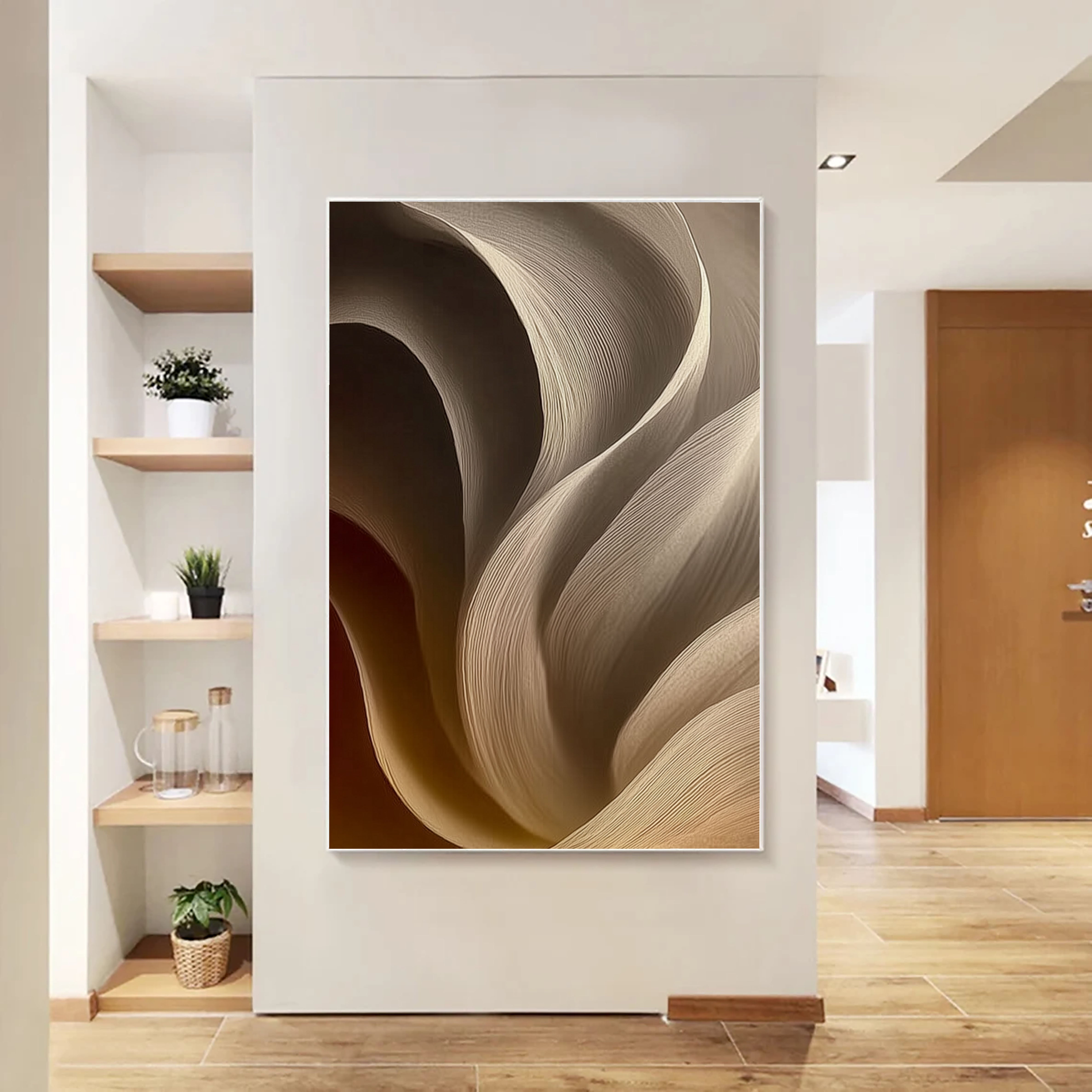 Textured Wave Contours | Sand Beige
