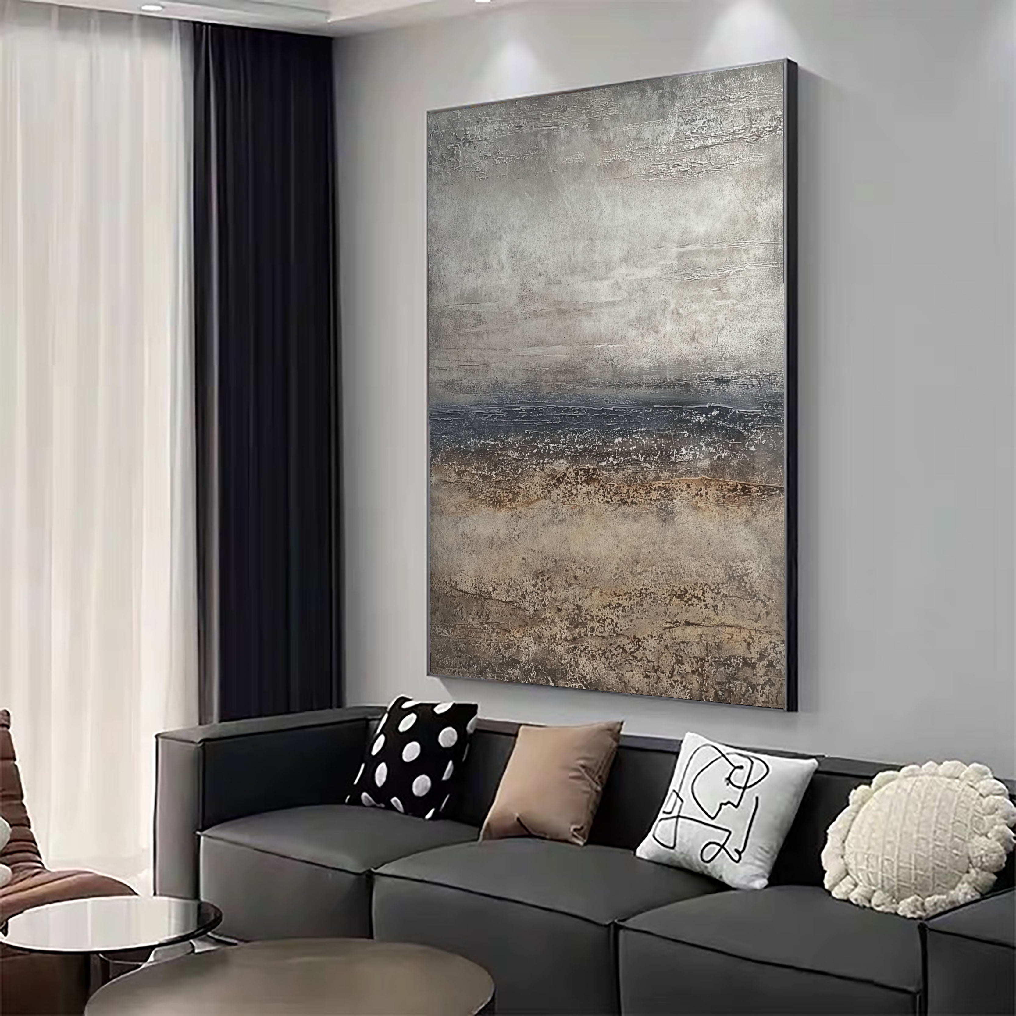 Textured Silver Horizon | Coastal Mist
