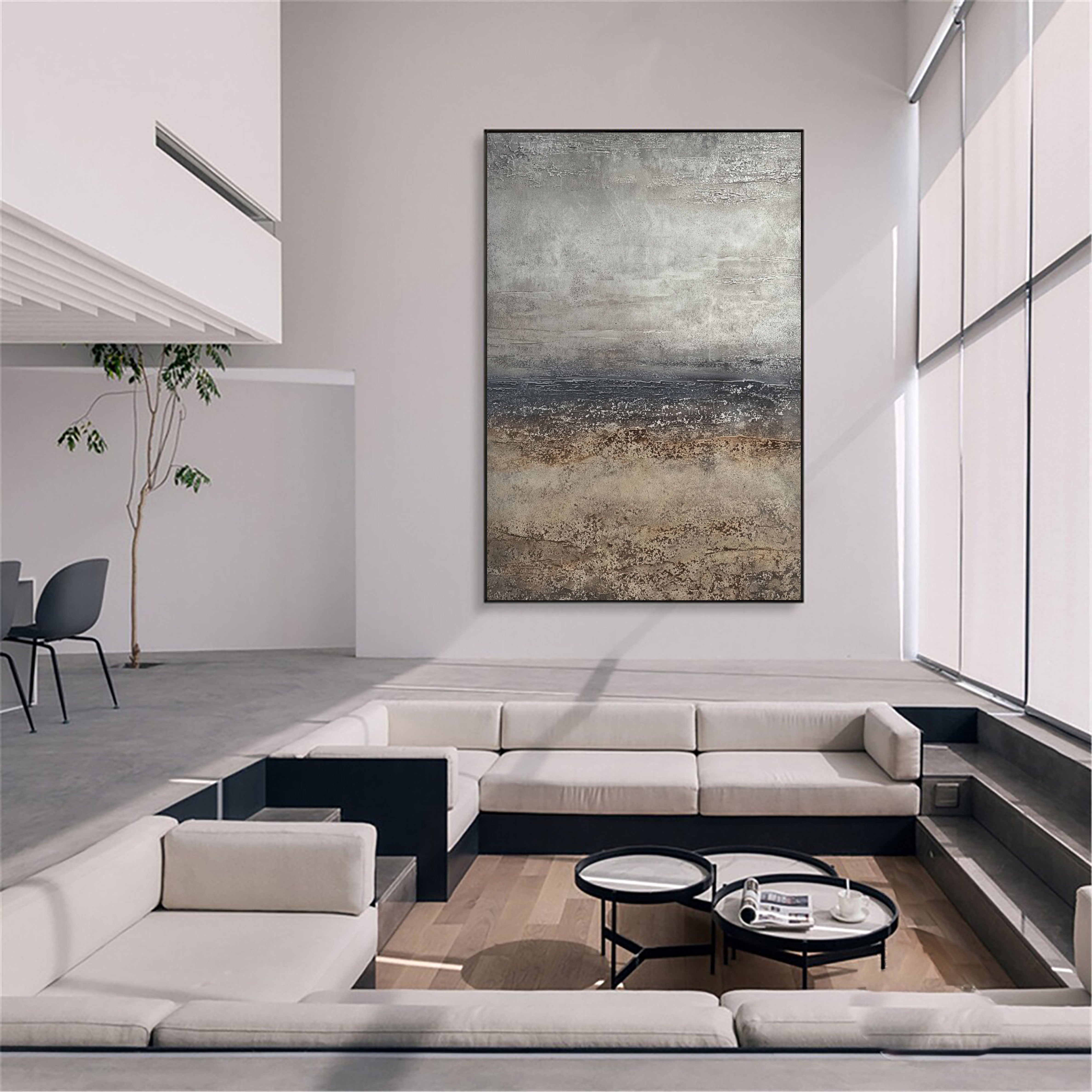 Textured Silver Horizon | Coastal Mist