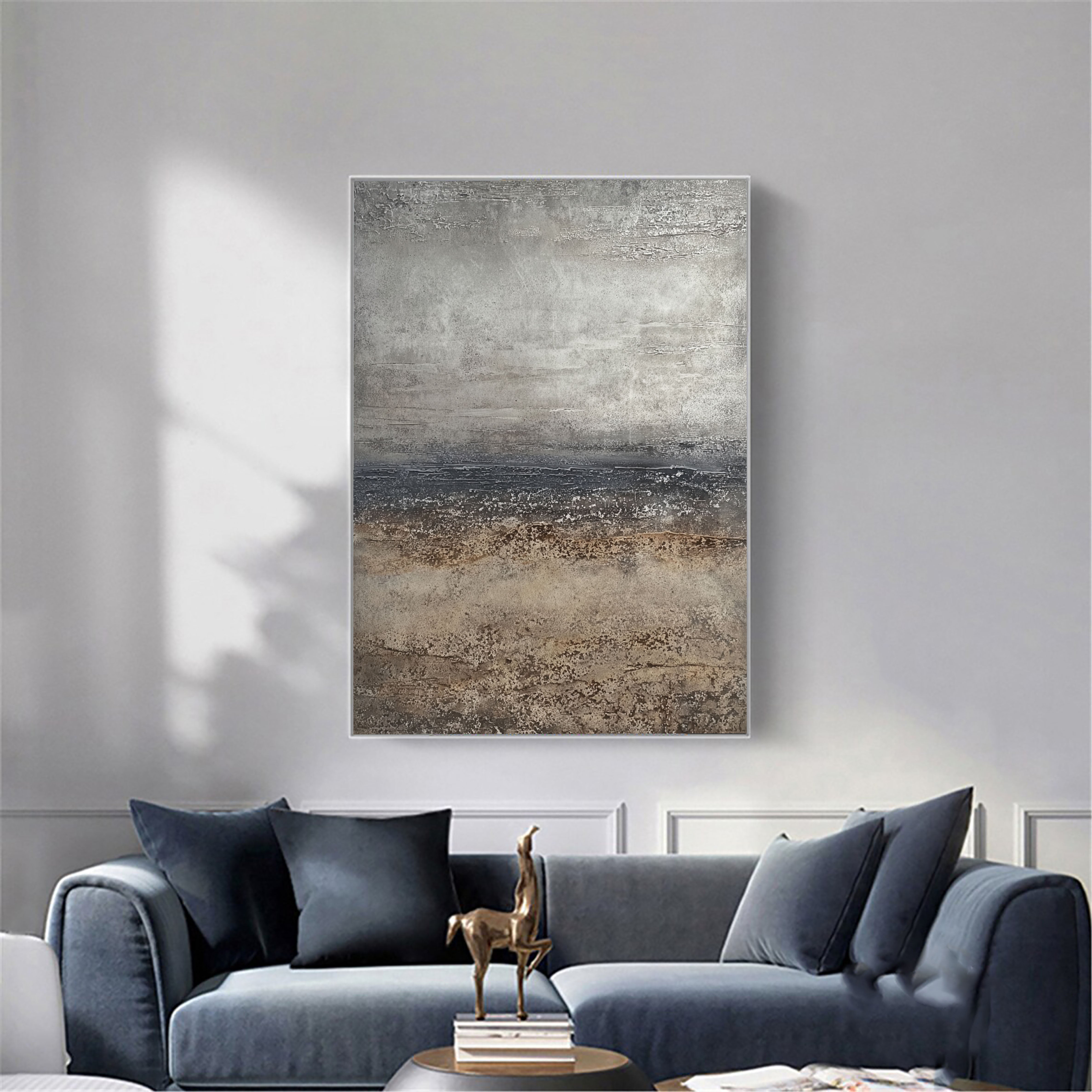 Textured Silver Horizon | Coastal Mist