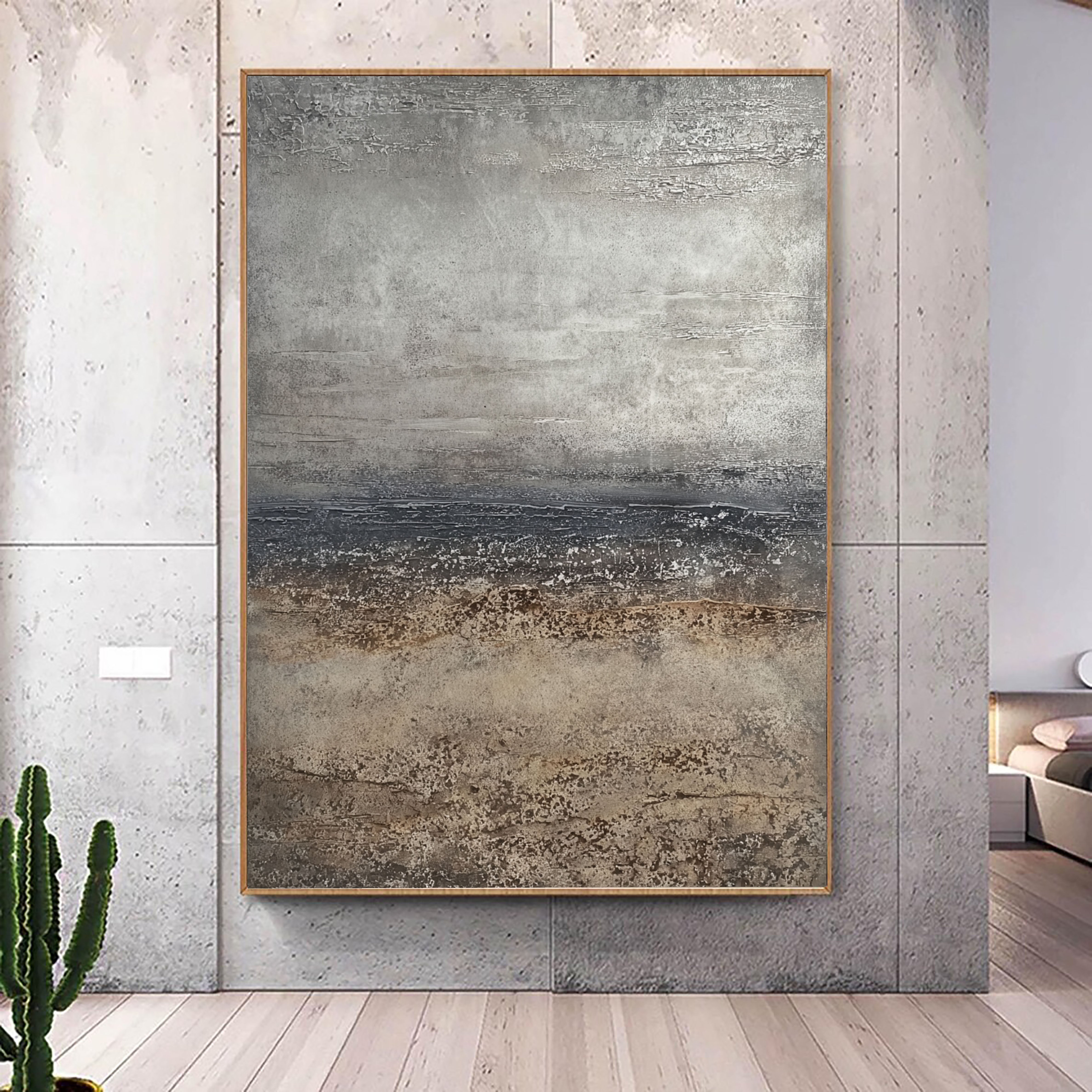 Textured Silver Horizon | Coastal Mist