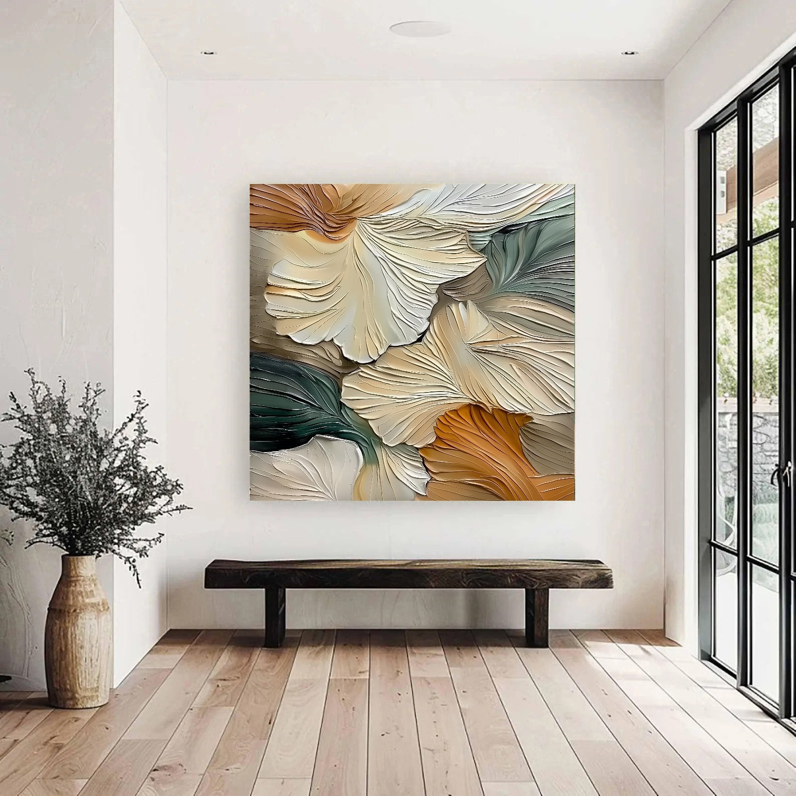 Textured Ginkgo Grace | Earthy Hues