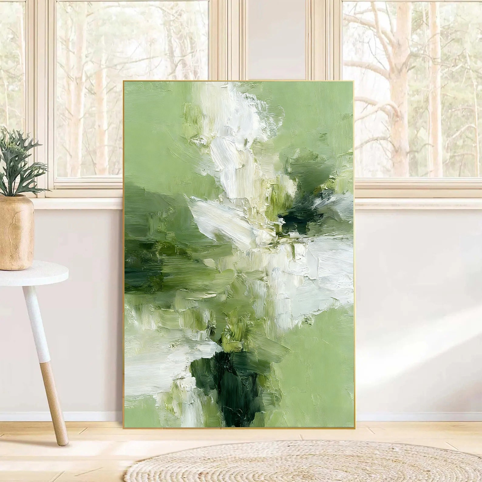 Textured Floral Verdancy | Ivory Bloom