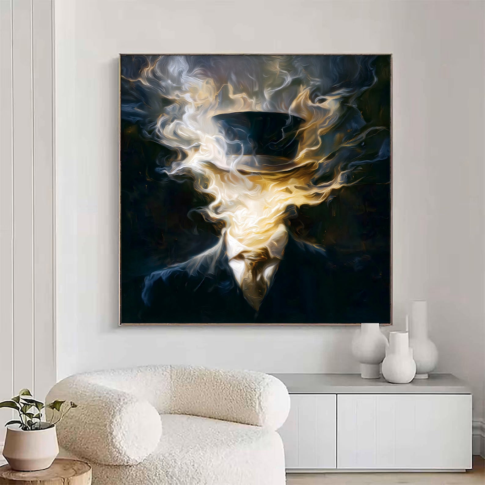 Ethereal Smoke Silhouette | Golden Specter