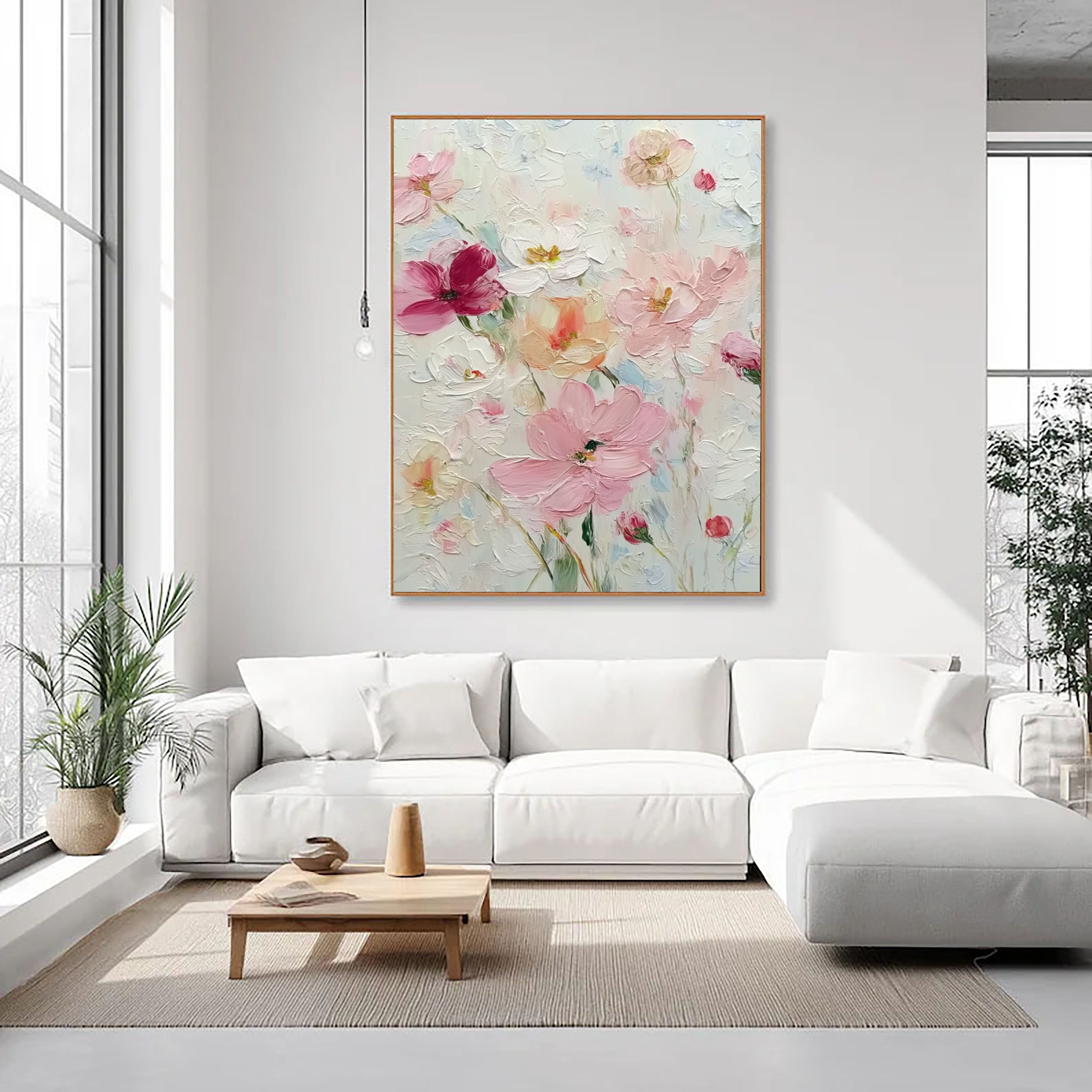 Textured Floral Garden | Soft Pink