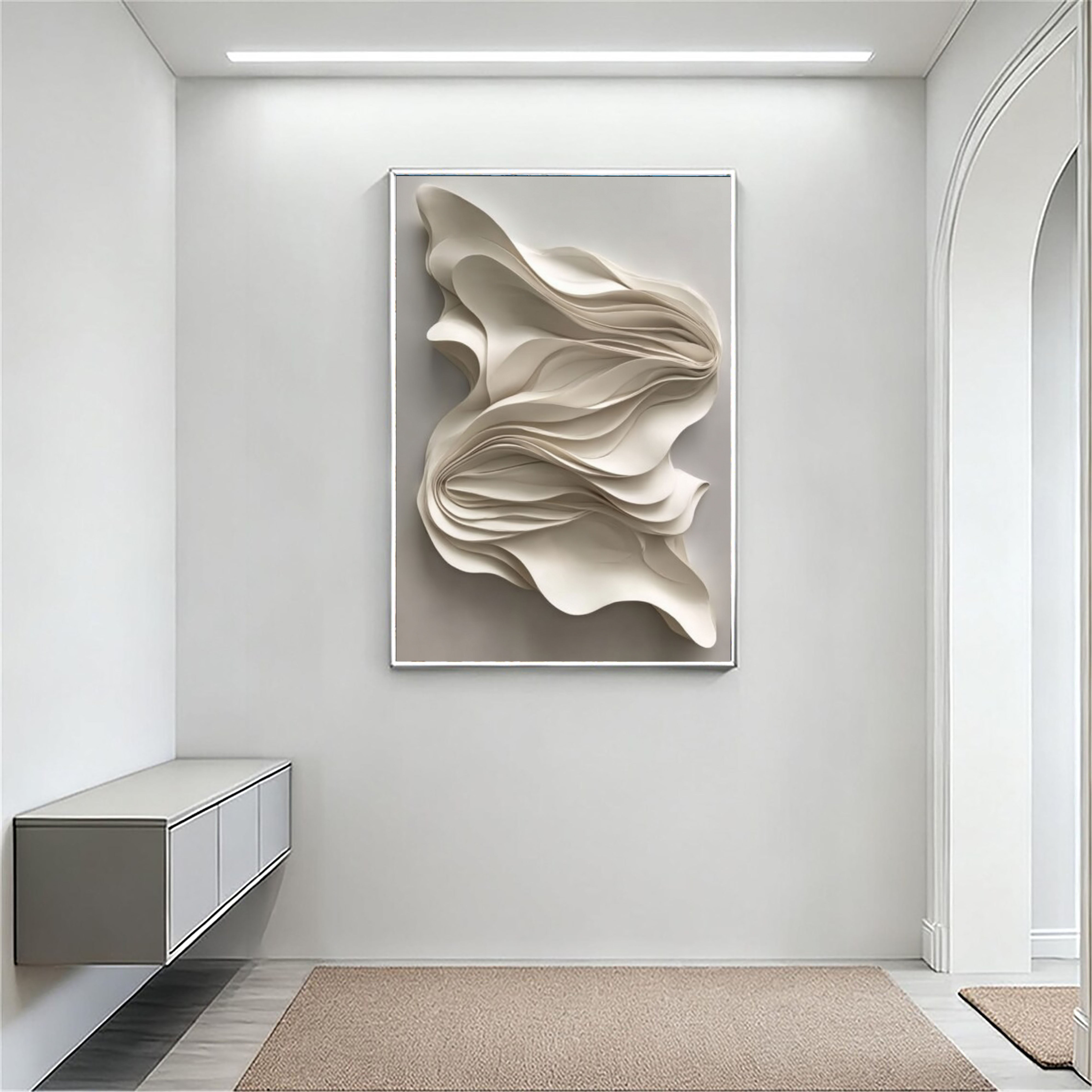 Textured Abstract Flow | Cream Layers