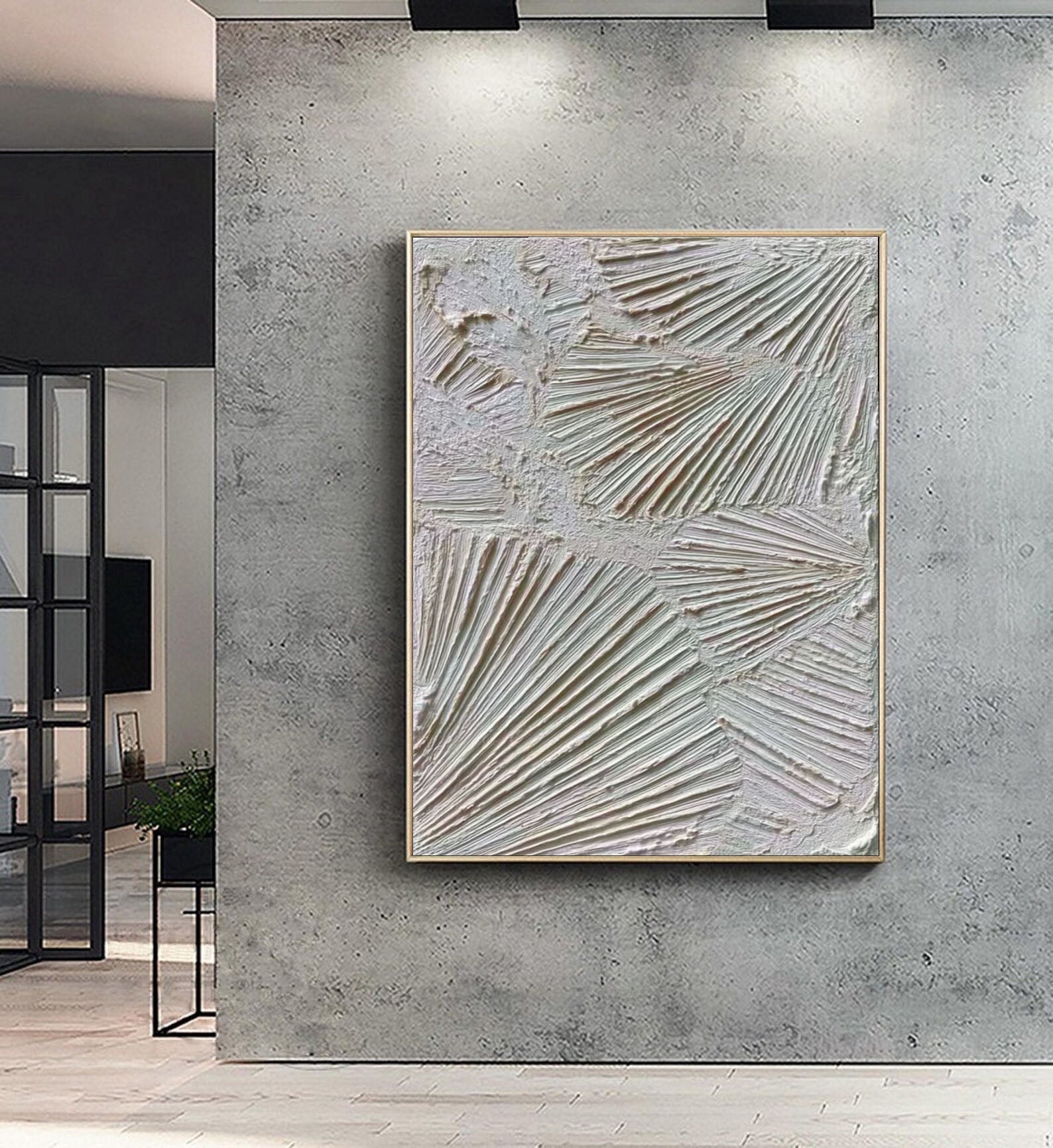 Textured Linear Rhythm | White Relief