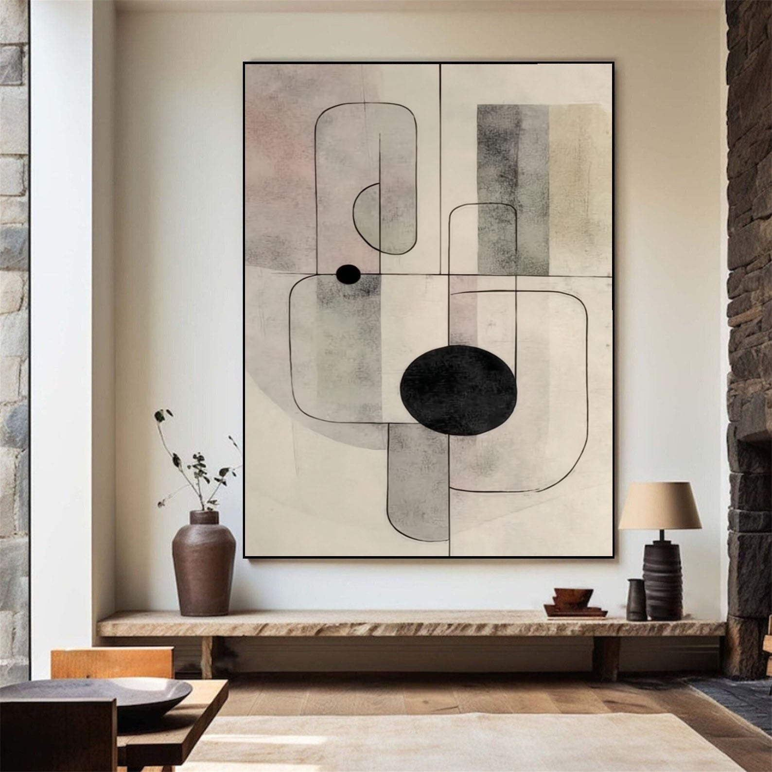 Minimalistische geometrische Balance | Sanfte Farbtöne