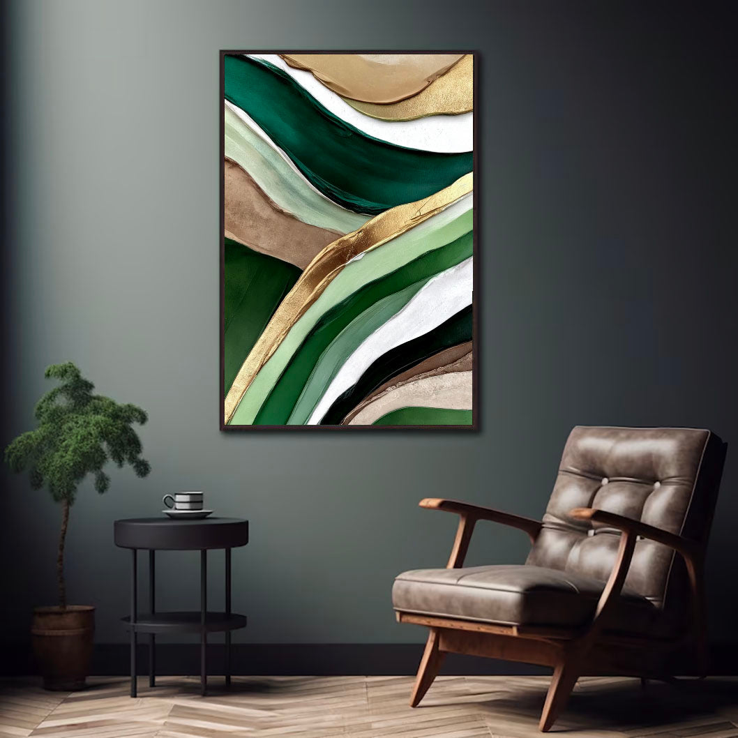 Textured Viridescent Opulence | Gilded Swells