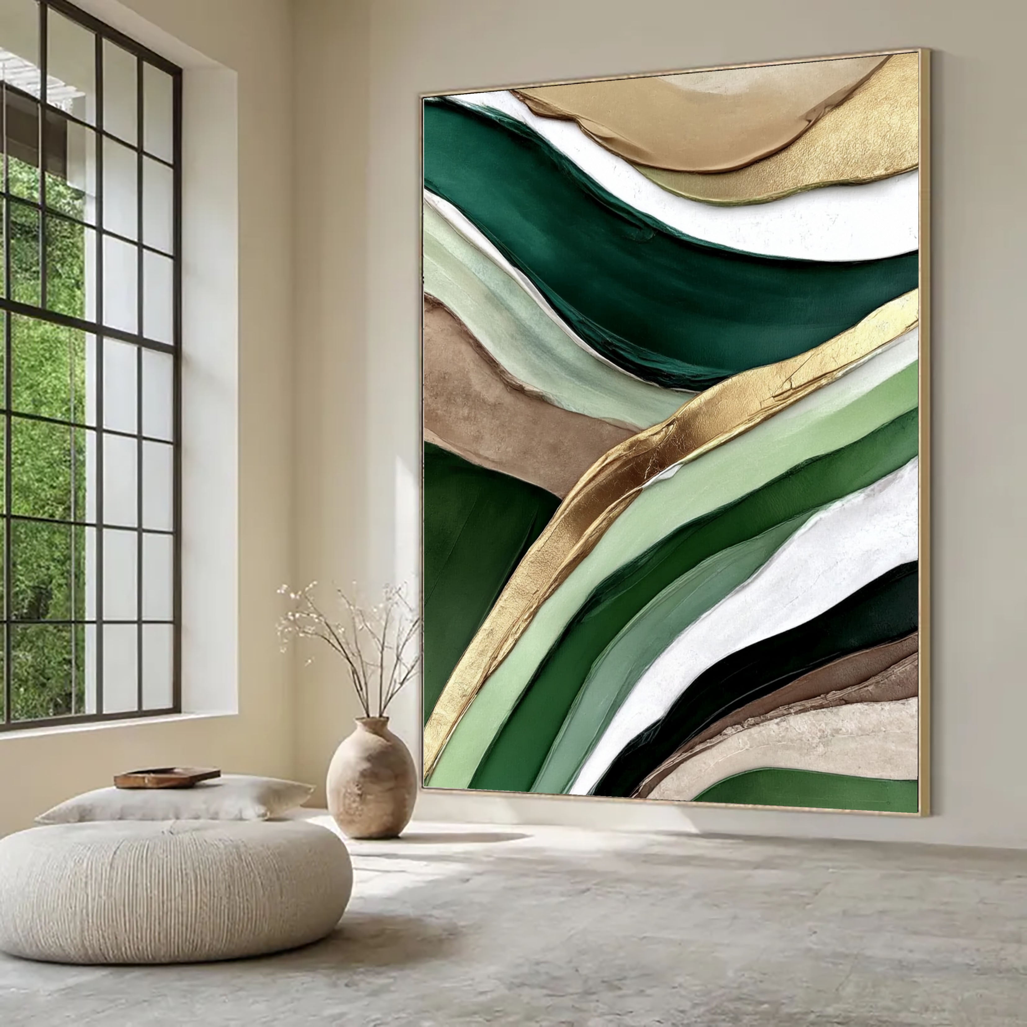 Textured Viridescent Opulence | Gilded Swells