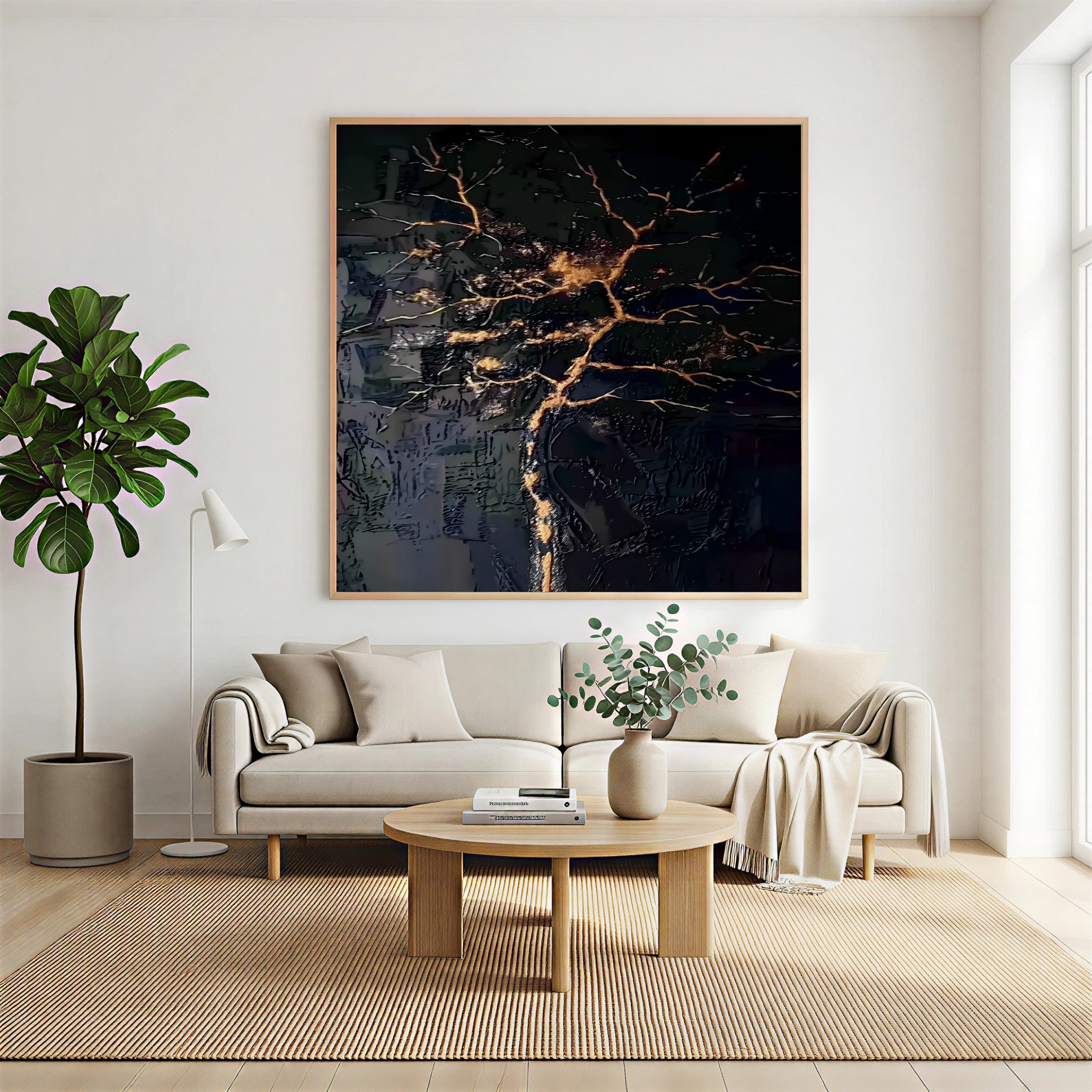 Gilded Fracture Elegance | Ebony Vein