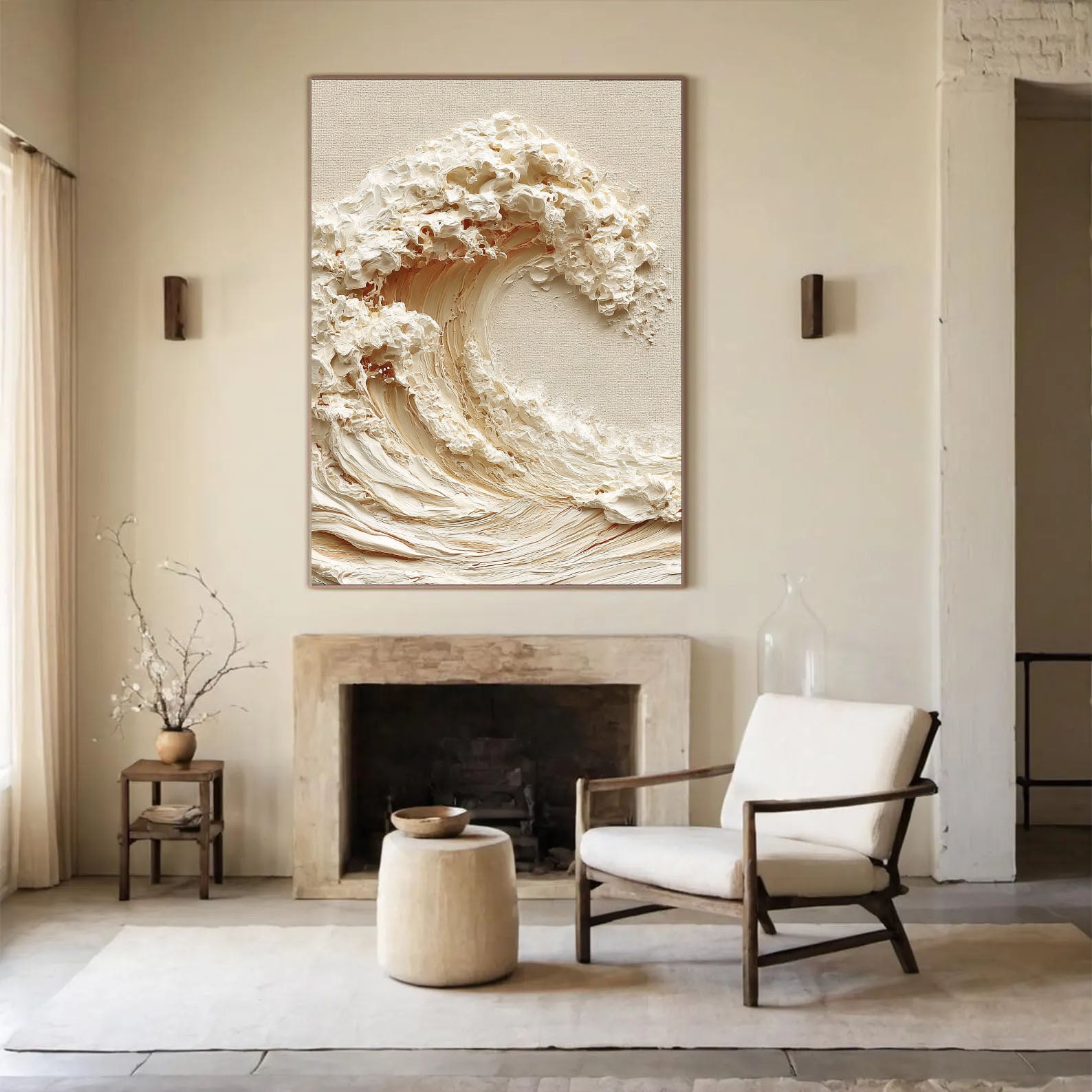 Textured Wave Splendor | Cream Crest